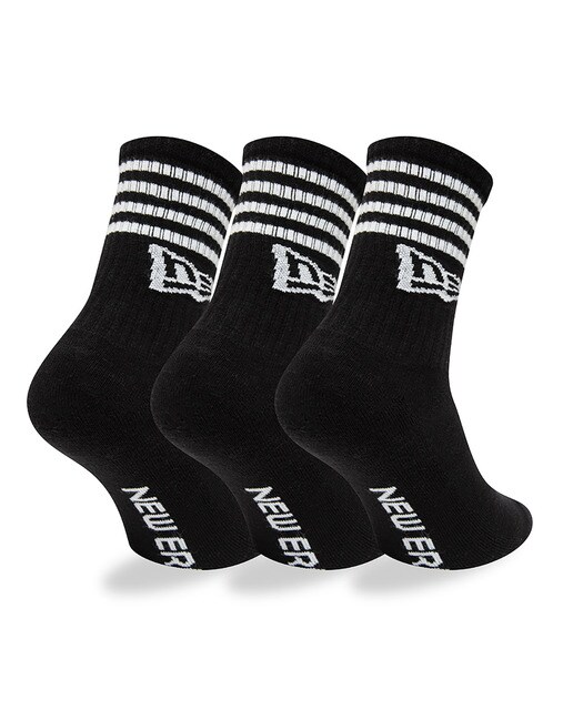 Imagen 2 de Pack de 3 pares de calcetines Stripe Crew New Era - Negro Negro