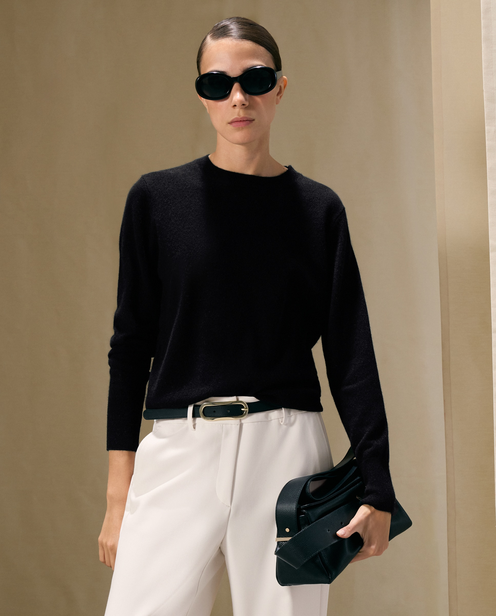 Jersey liso de mujer con manga francesa - Woman El Corte Inglés - Negro Negro-1