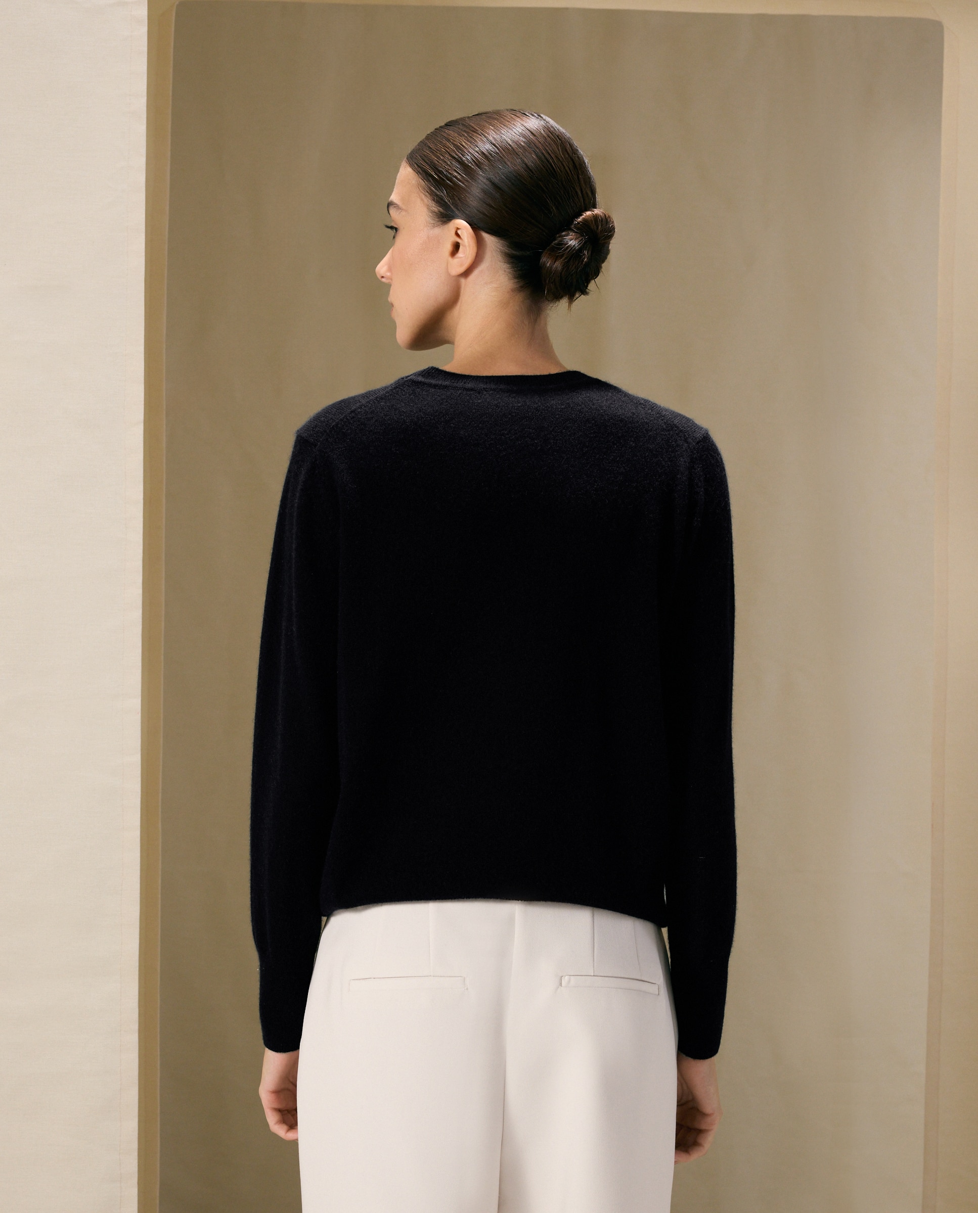 Jersey liso de mujer con manga francesa - Woman El Corte Inglés - Negro Negro-3