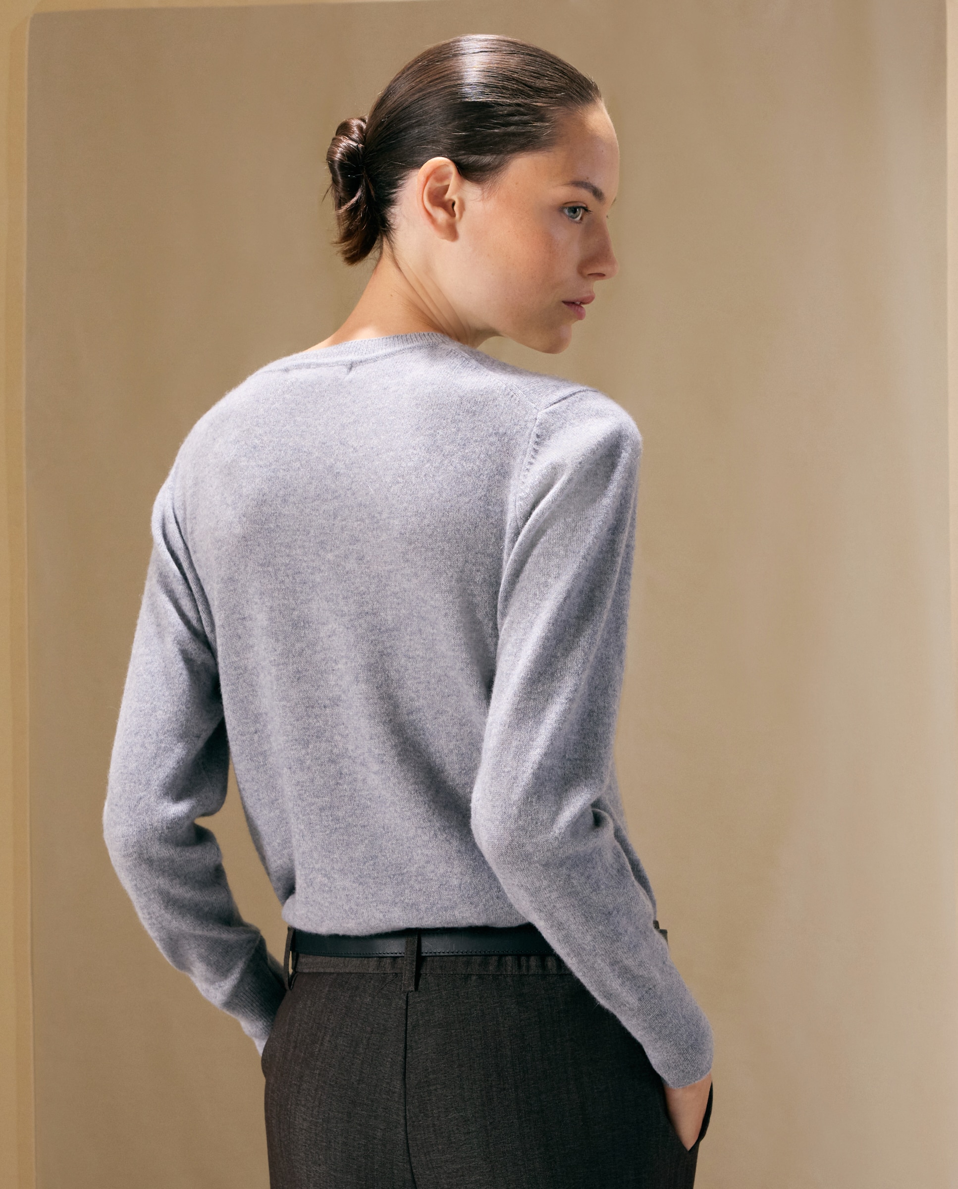 Jersey liso de mujer con manga francesa - Woman El Corte Inglés - 820 Gris medio 820 Gris medio-3