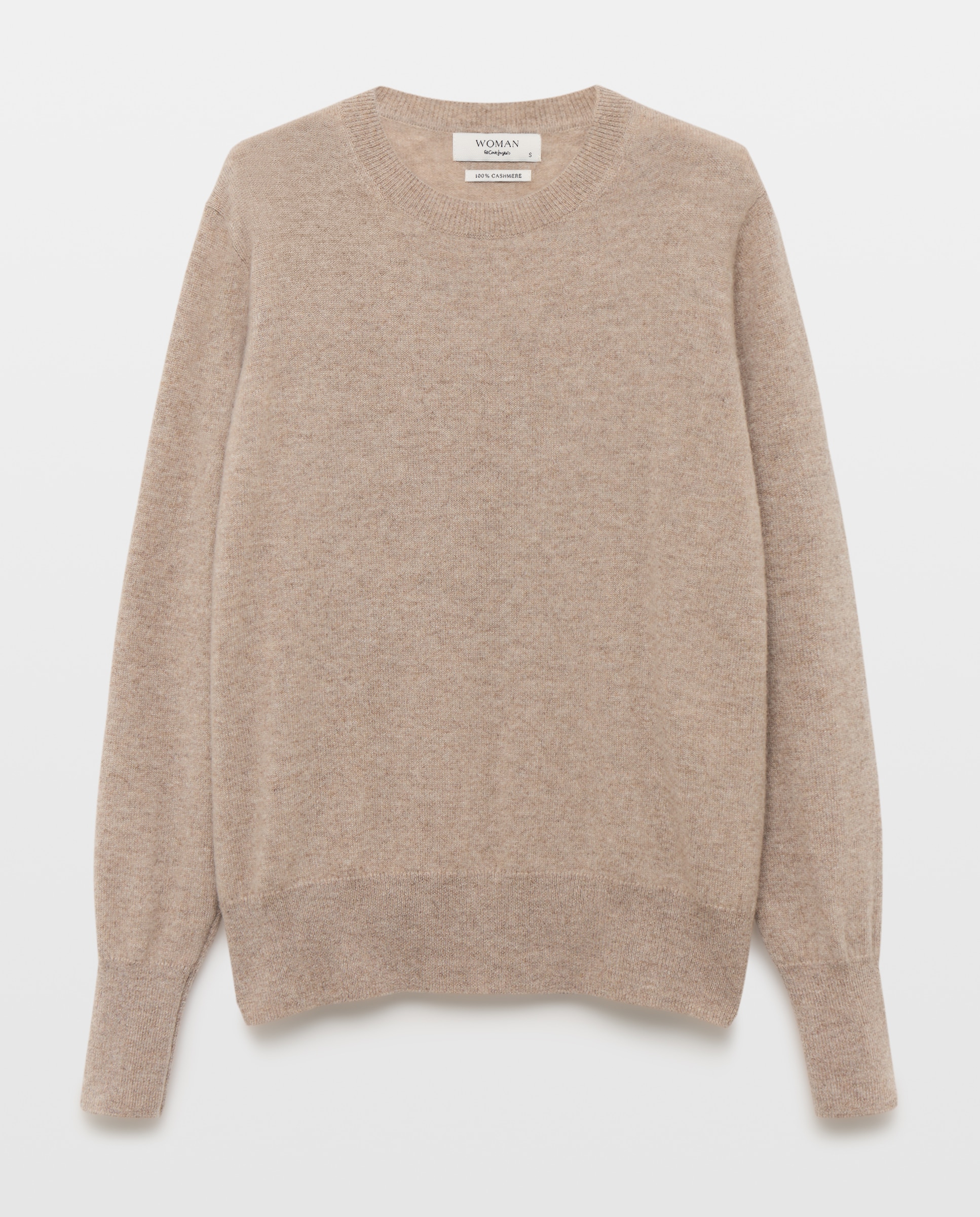 Jersey liso de mujer con manga francesa - Woman El Corte Inglés - Visón claro Visón claro-4
