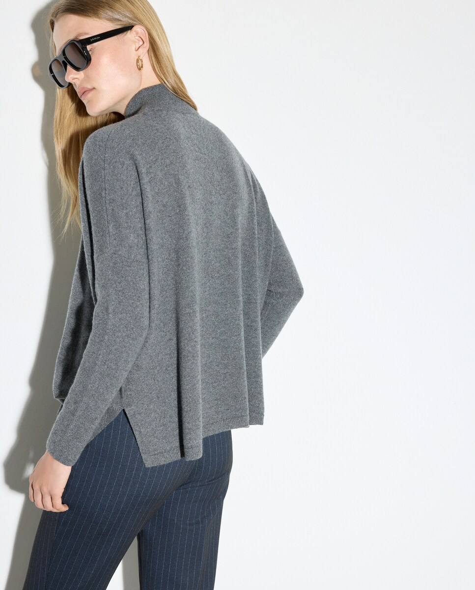 Camisola de Caxemira Lisa 830 Antracite-3