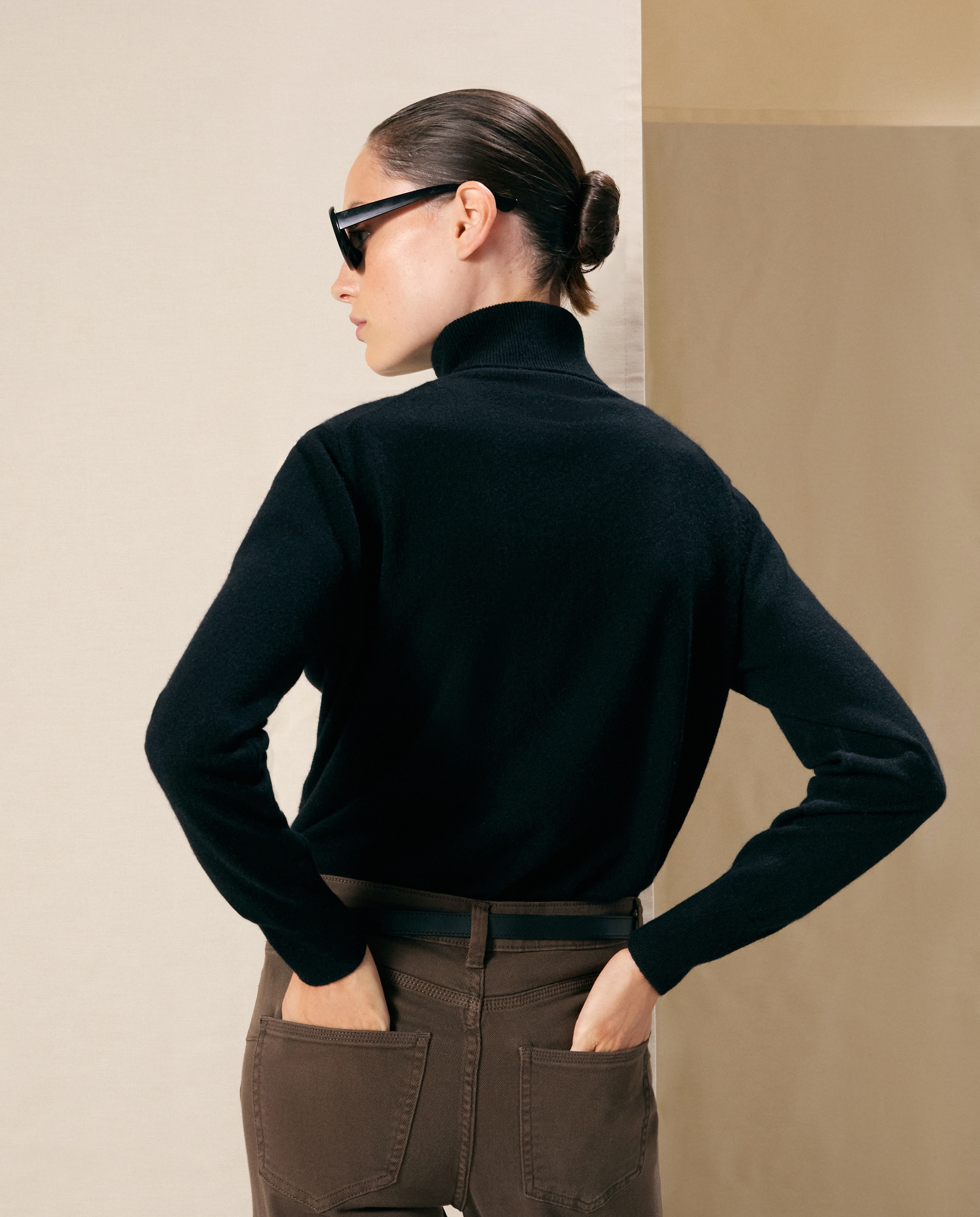 Jersey de mujer en cashmere con cuello cisne - Woman El Corte Inglés - Negro Negro-3