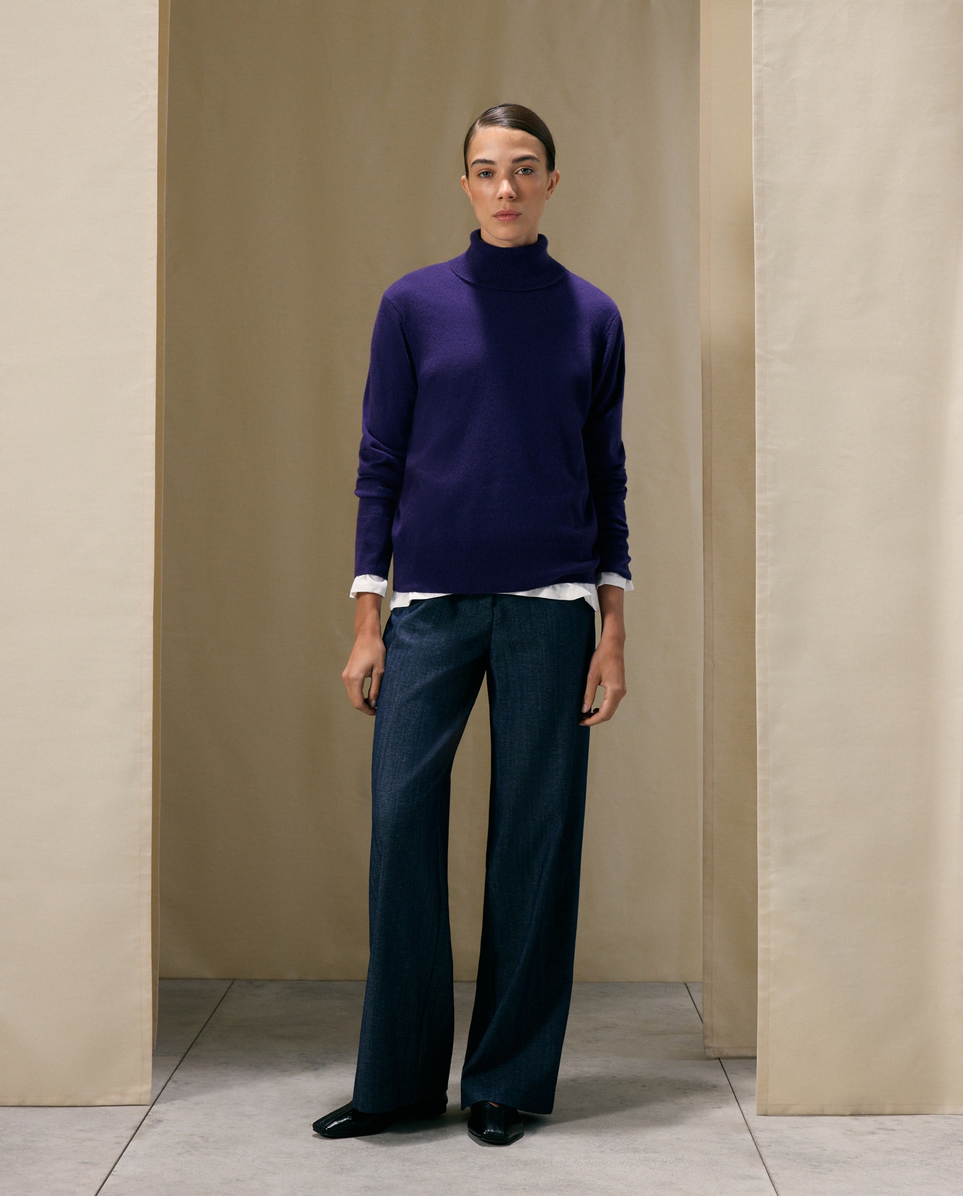 Jersey de mujer en cashmere con cuello cisne - Woman El Corte Inglés - Morado Morado-2