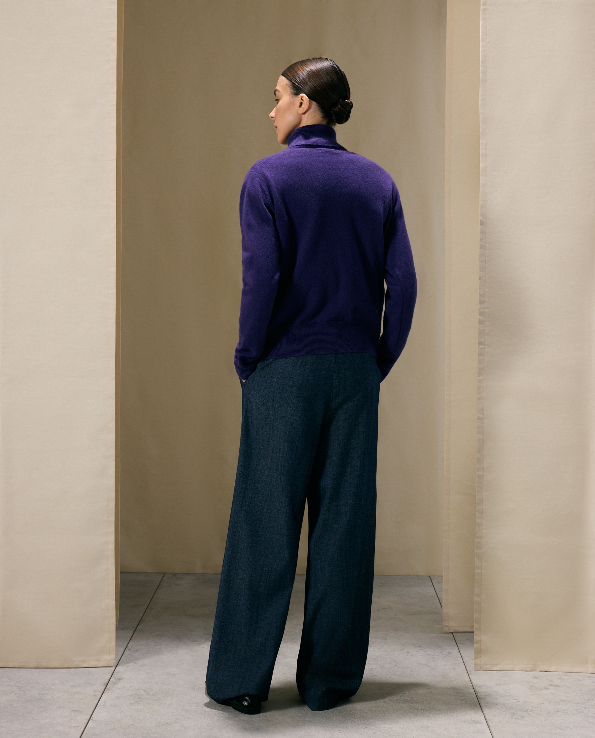 Jersey de mujer en cashmere con cuello cisne - Woman El Corte Inglés - Morado Morado-3