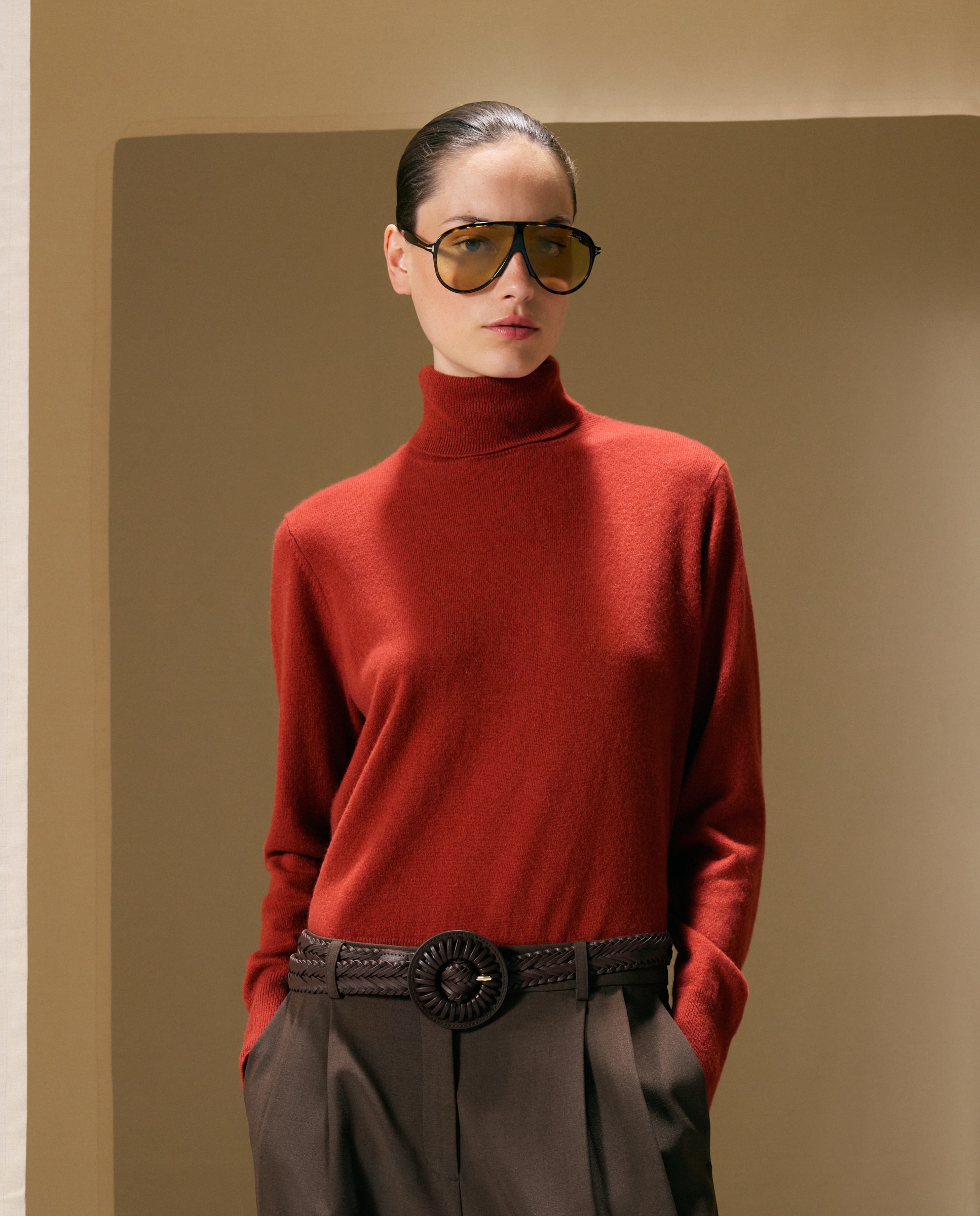 Jersey de mujer en cashmere con cuello cisne - Woman El Corte Inglés - 770 Terracota 770 Terracota-1