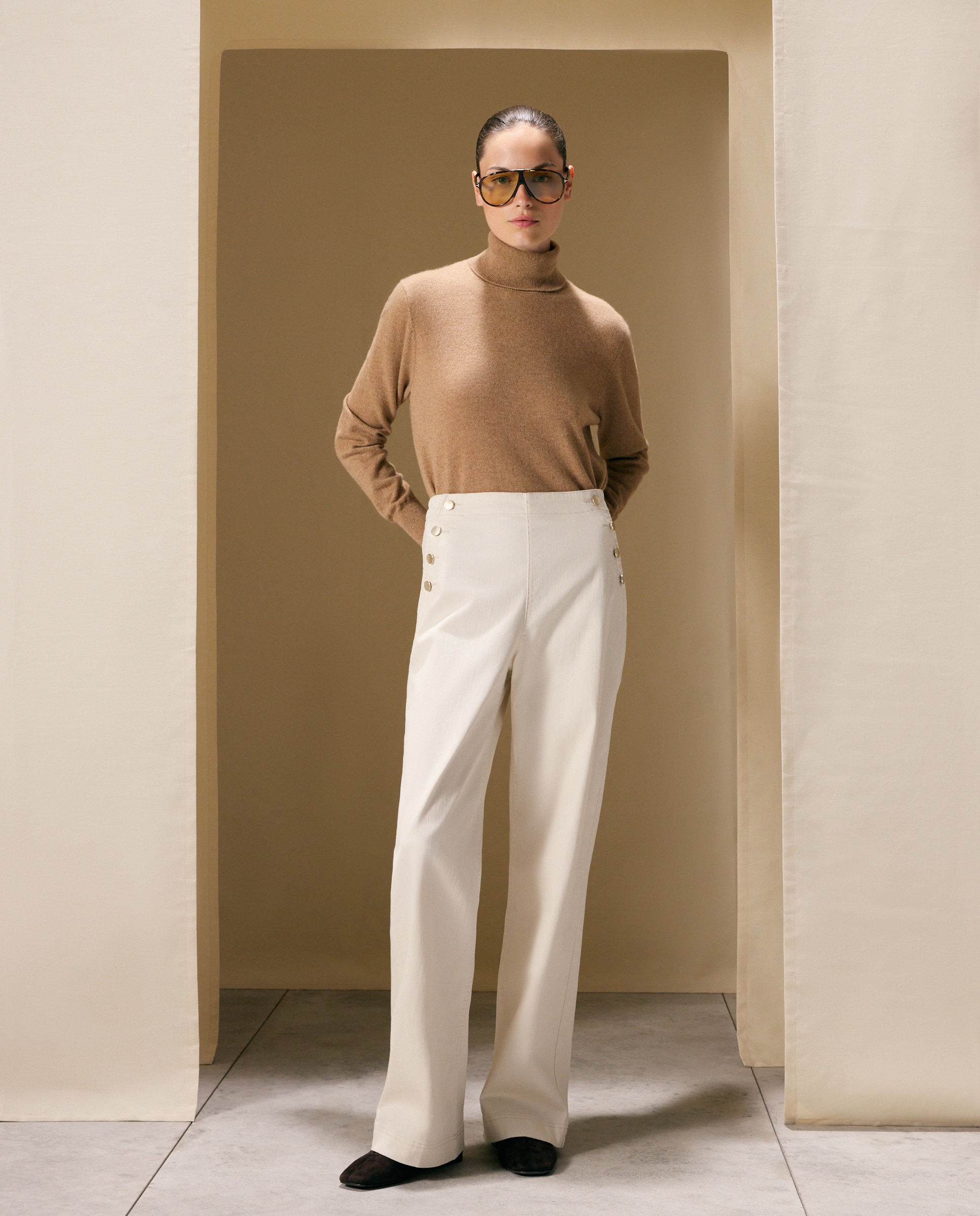 Jersey de mujer en cashmere con cuello cisne - Woman El Corte Inglés - 130 Marfil 130 Marfil-2