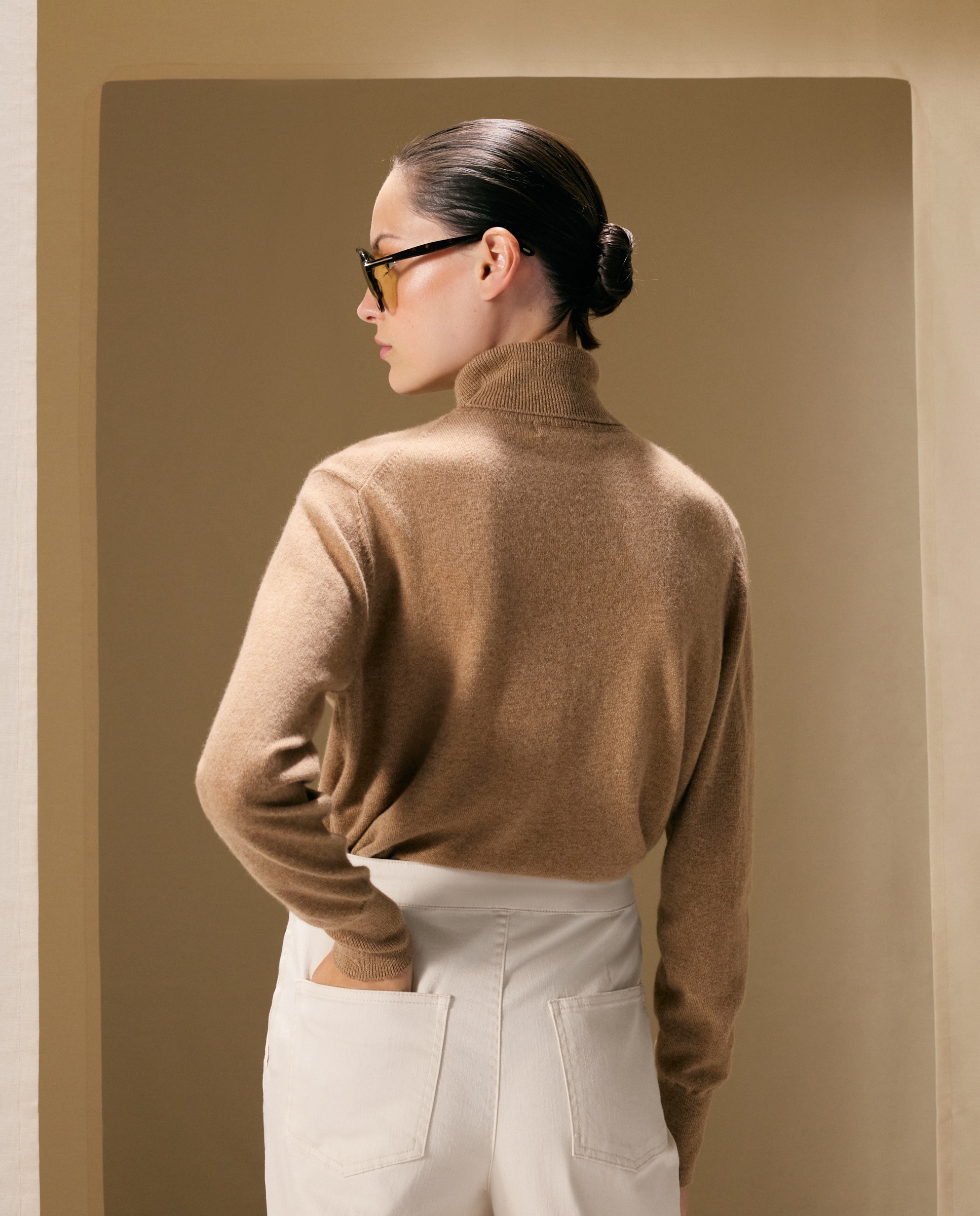 Jersey de mujer en cashmere con cuello cisne - Woman El Corte Inglés - 130 Marfil 130 Marfil-3
