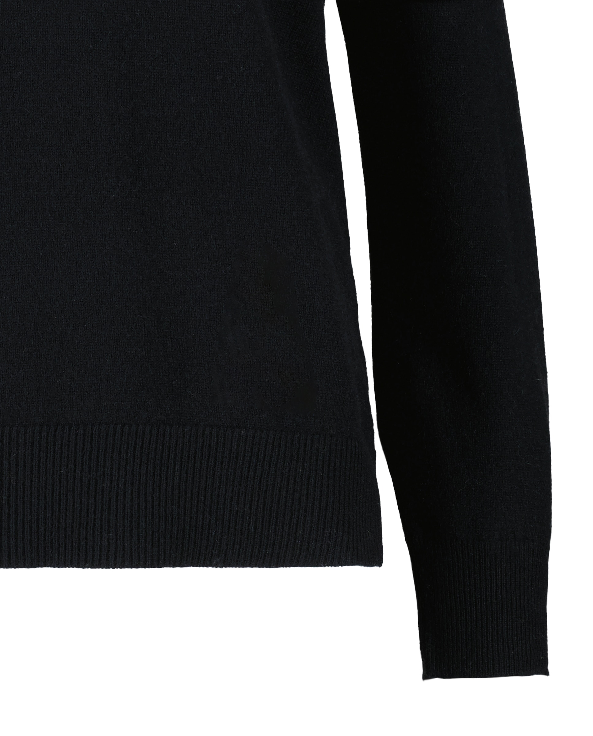 Camisola de Malha 100% Caxemira com Decote em Bico Preto-6
