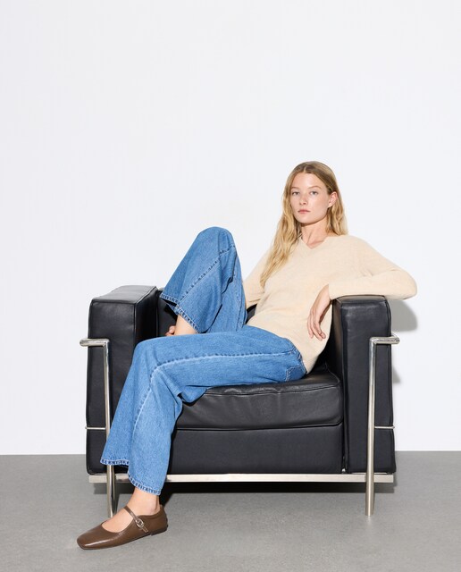 Imagem 0 de Camisola de Malha 100% Caxemira com Decote em Bico