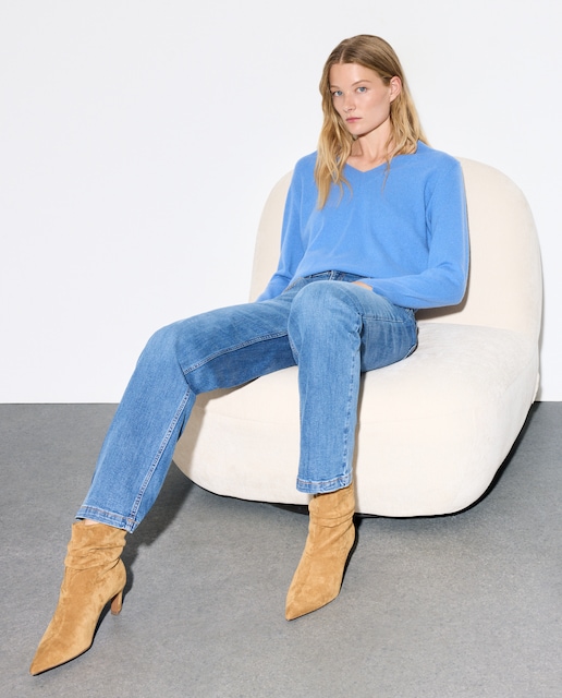 Imagem 0 de Camisola de Malha 100% Caxemira com Decote em Bico