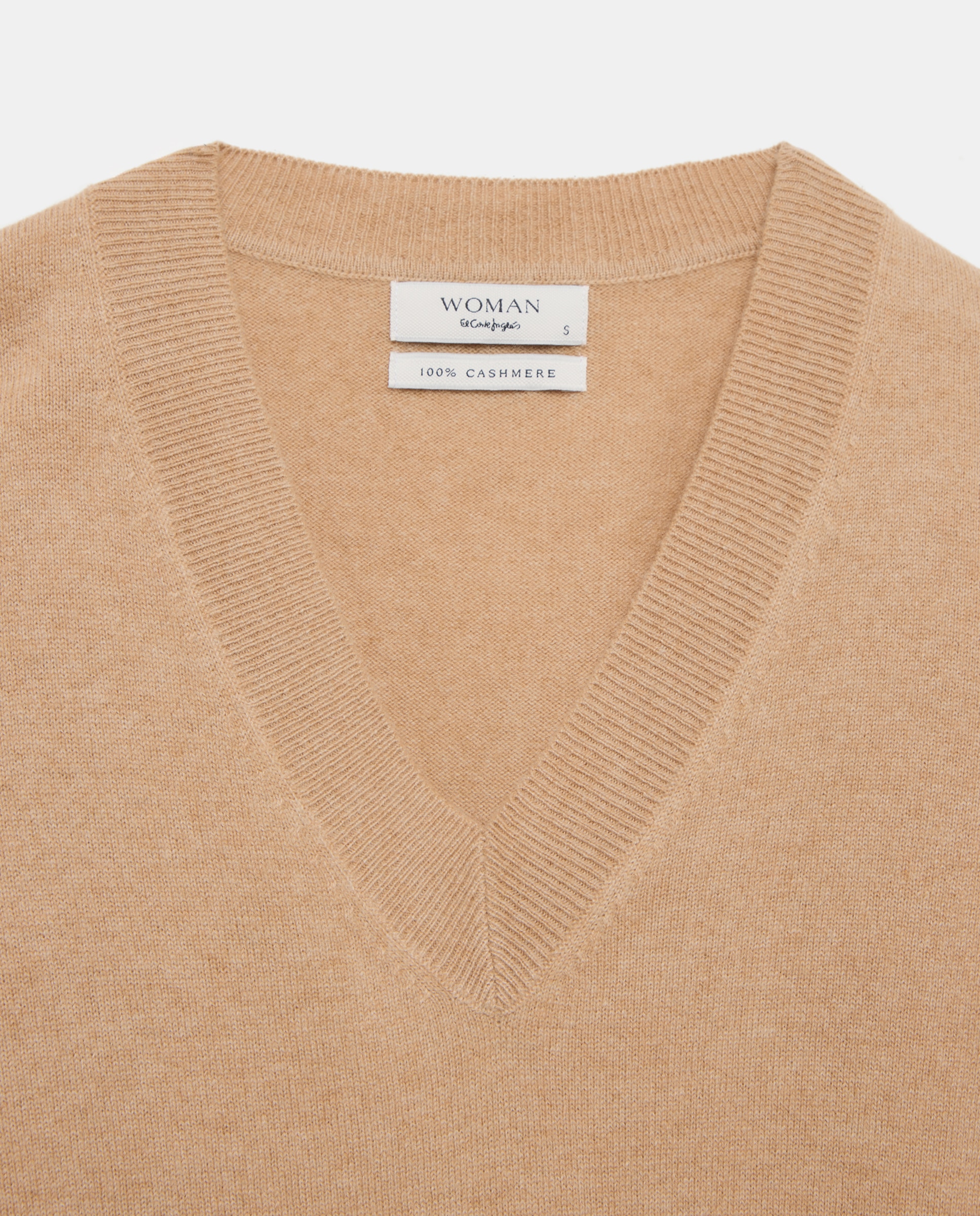 Camisola de Malha 100% Caxemira com Decote em Bico Torrado-6