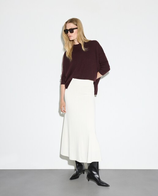 Jersey de cashmere liso caja de mujer