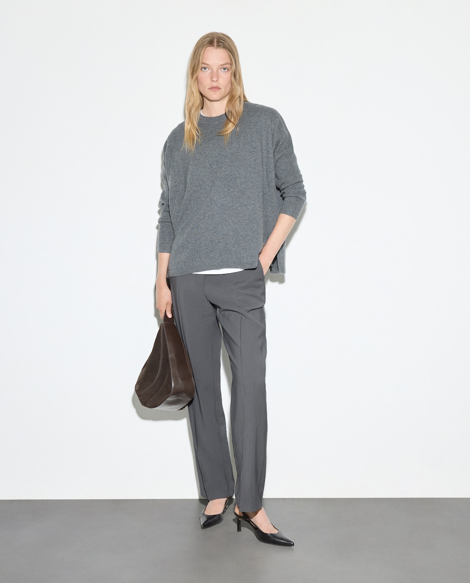 Camisola de Caxemira com Decote Redondo 830 Antracite-2