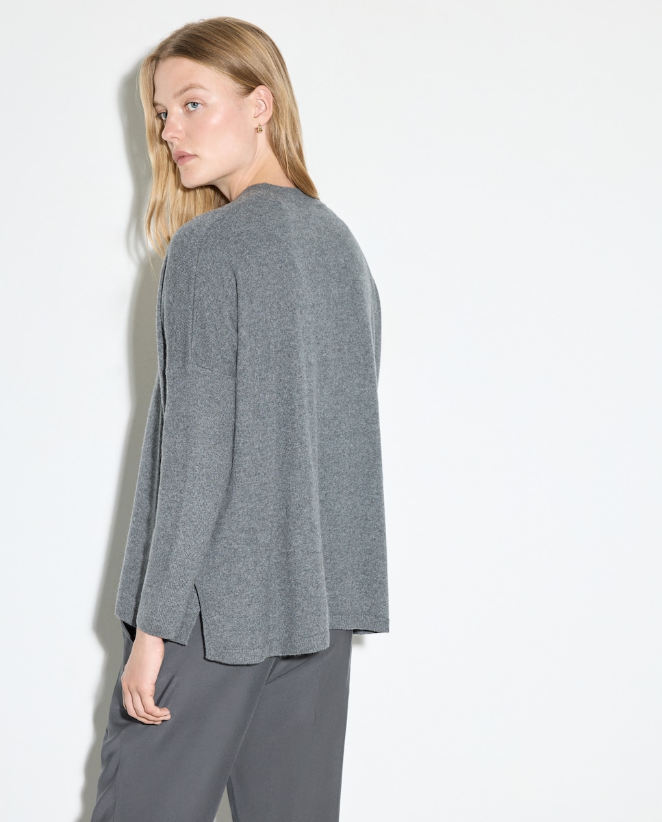 Camisola de Caxemira com Decote Redondo 830 Antracite-3