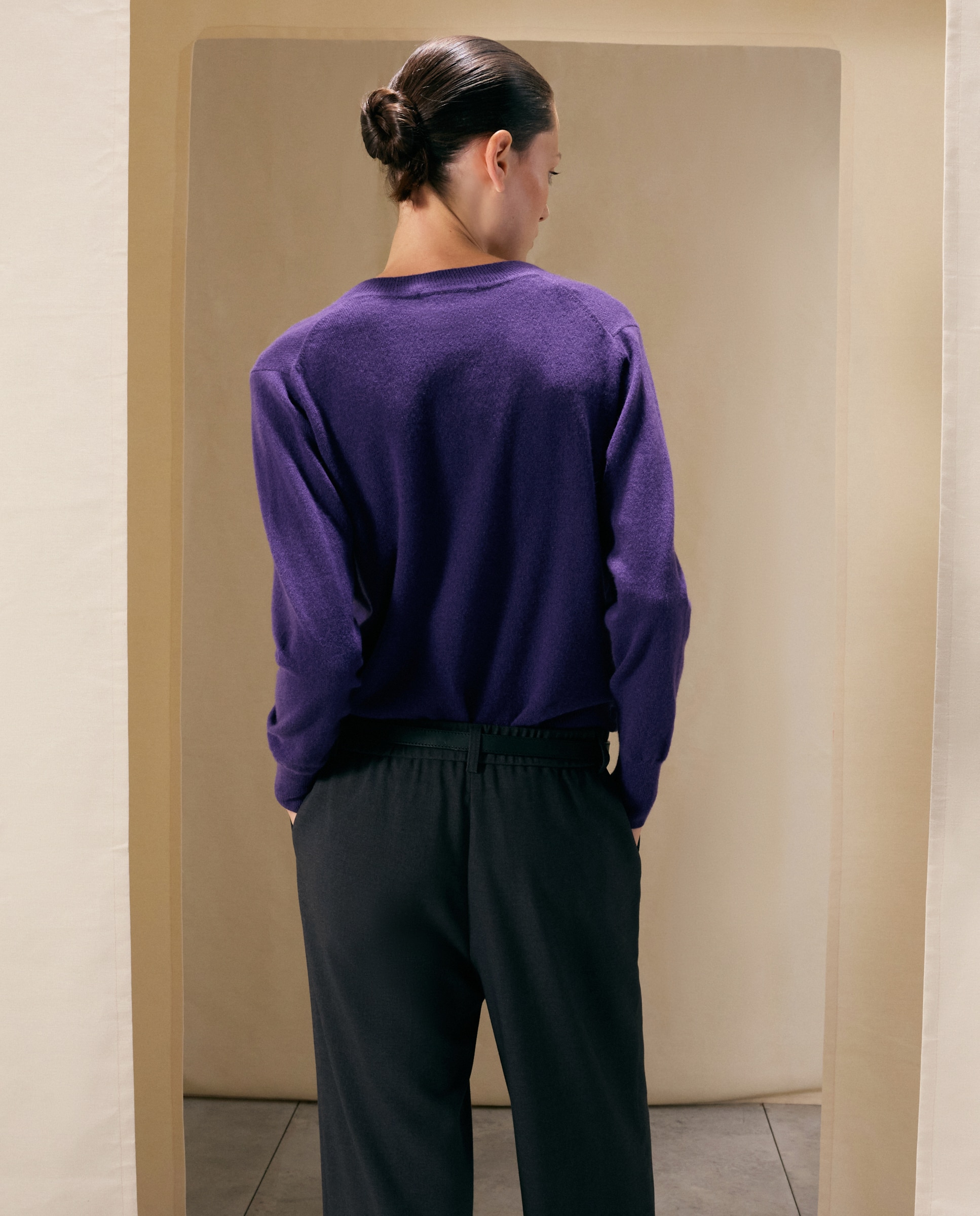 Jersey liso con manga francesa de mujer - Woman El Corte Inglés - Morado Morado-3