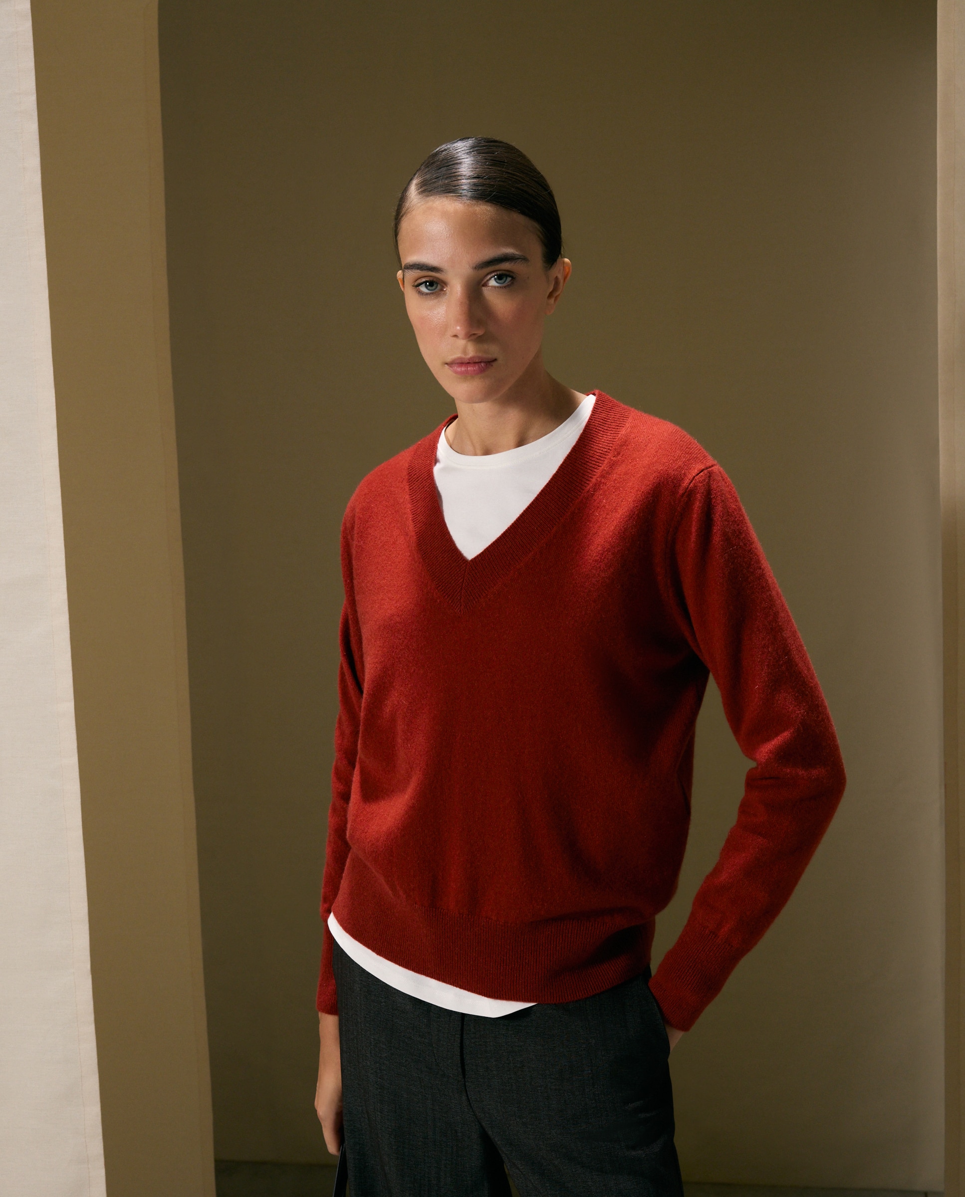 Jersey liso con manga francesa de mujer - Woman El Corte Inglés - 770 Terracota 770 Terracota-1