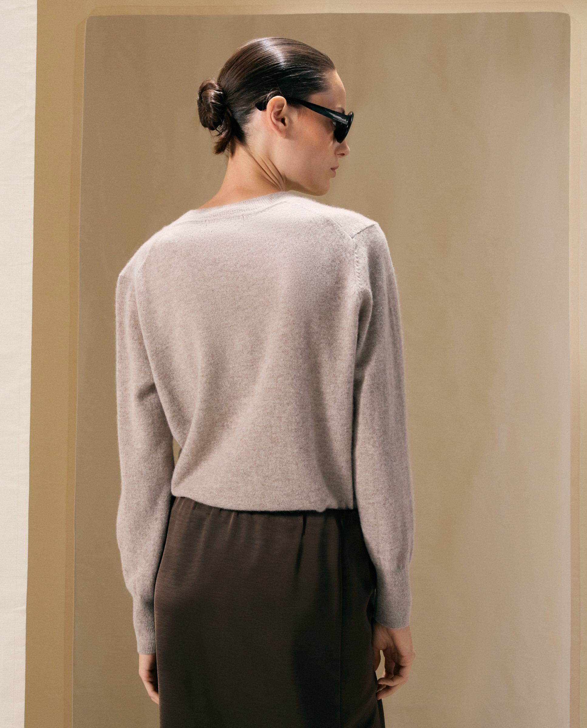 Jersey liso con manga francesa de mujer - Woman El Corte Inglés - Visón claro Visón claro-3