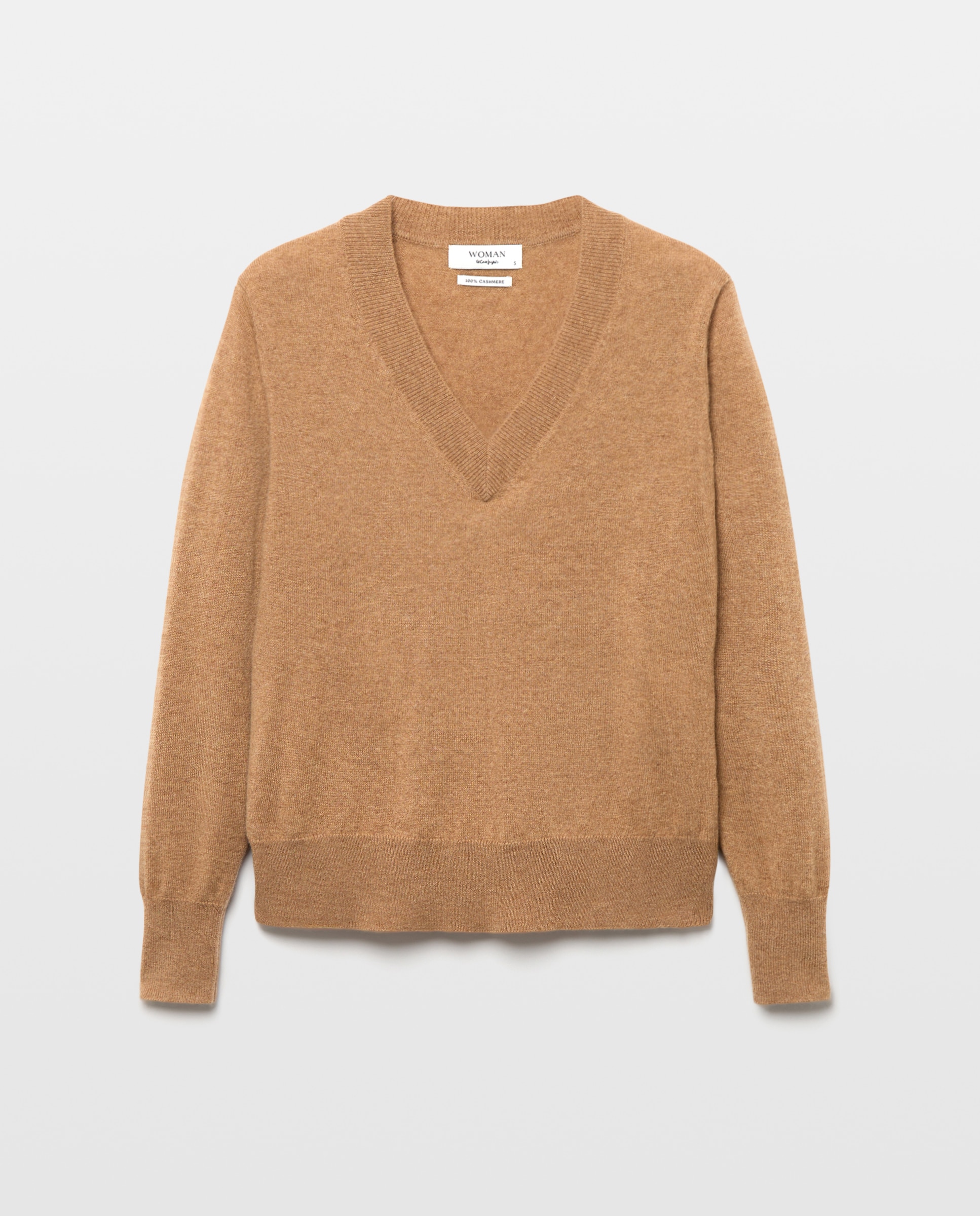 Camisola de Malha Lisa com Manga 3/4 730 Camel-5