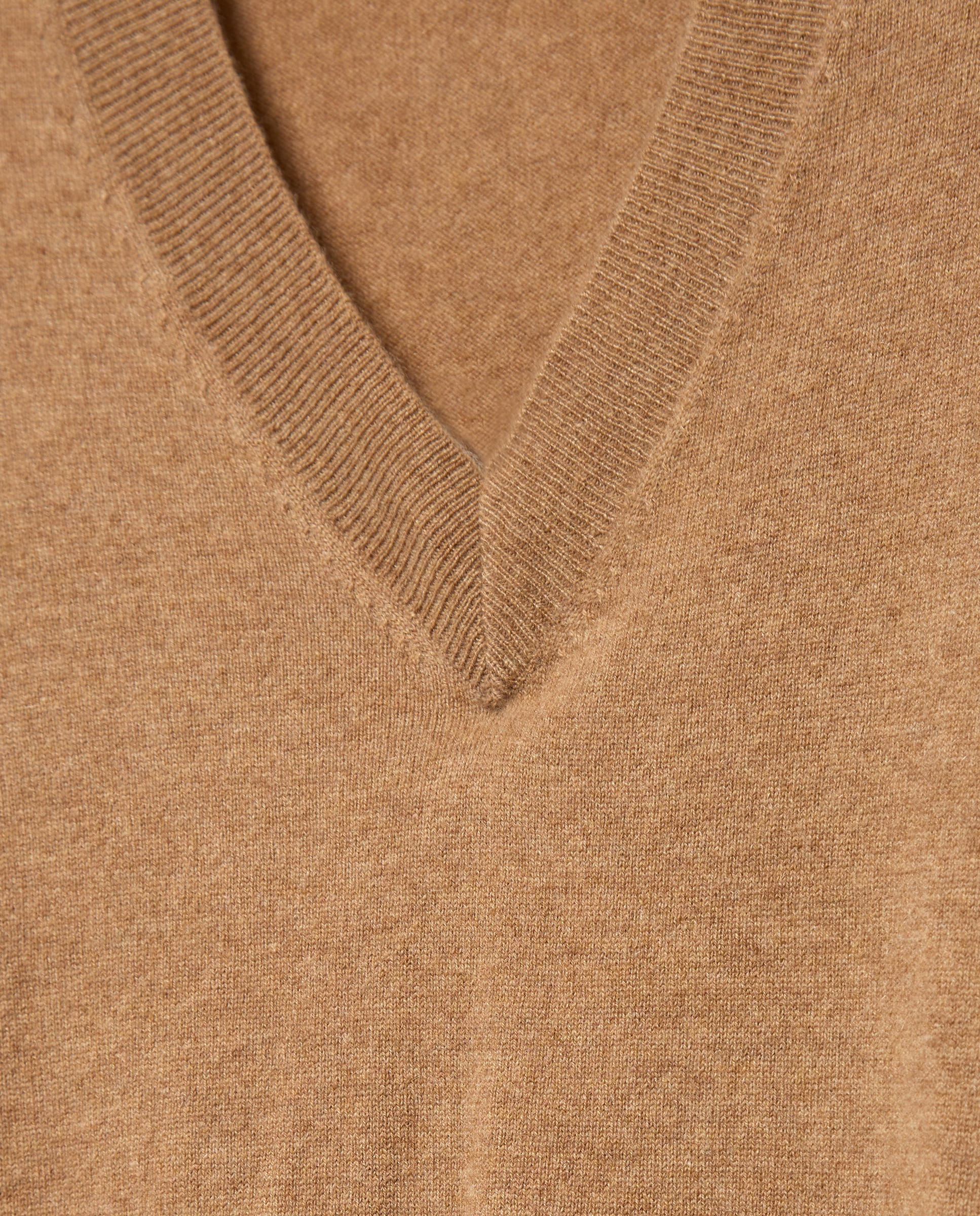 Camisola de Malha Lisa com Manga 3/4 730 Camel-6