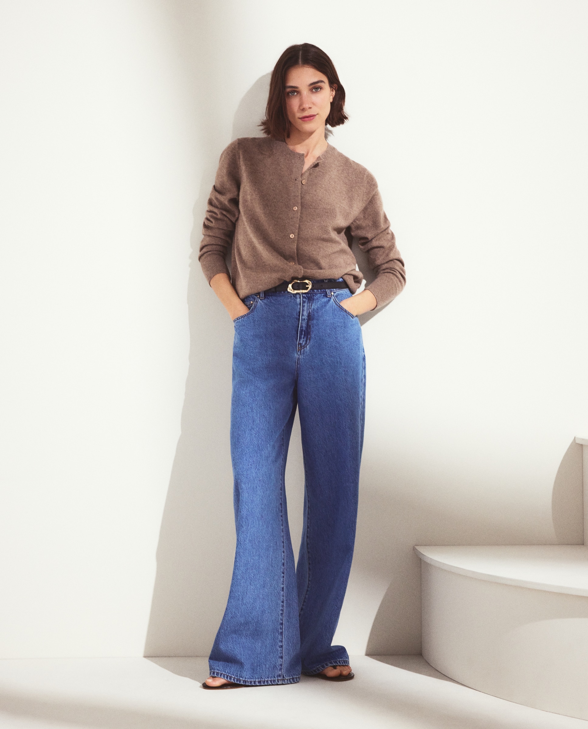 Chaqueta básica 100% CASHMERE - Woman El Corte Inglés - 120 Crudo Visón oscuro-2