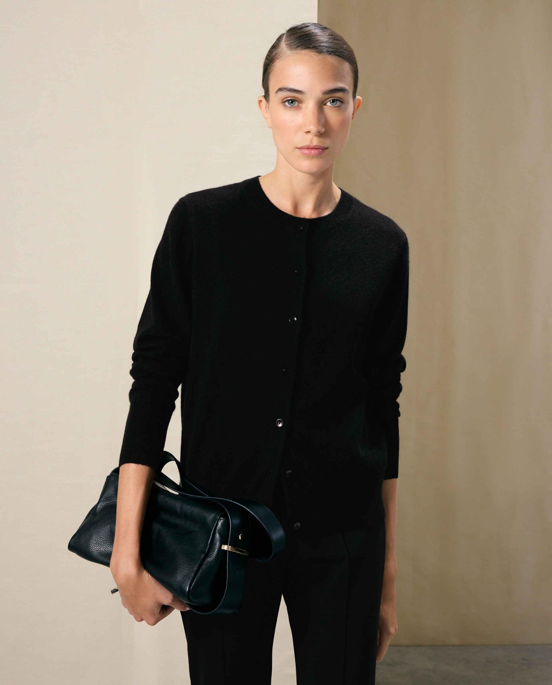 Chaqueta de mujer en cashmere con cuello caja - Woman El Corte Inglés - Negro Negro-1