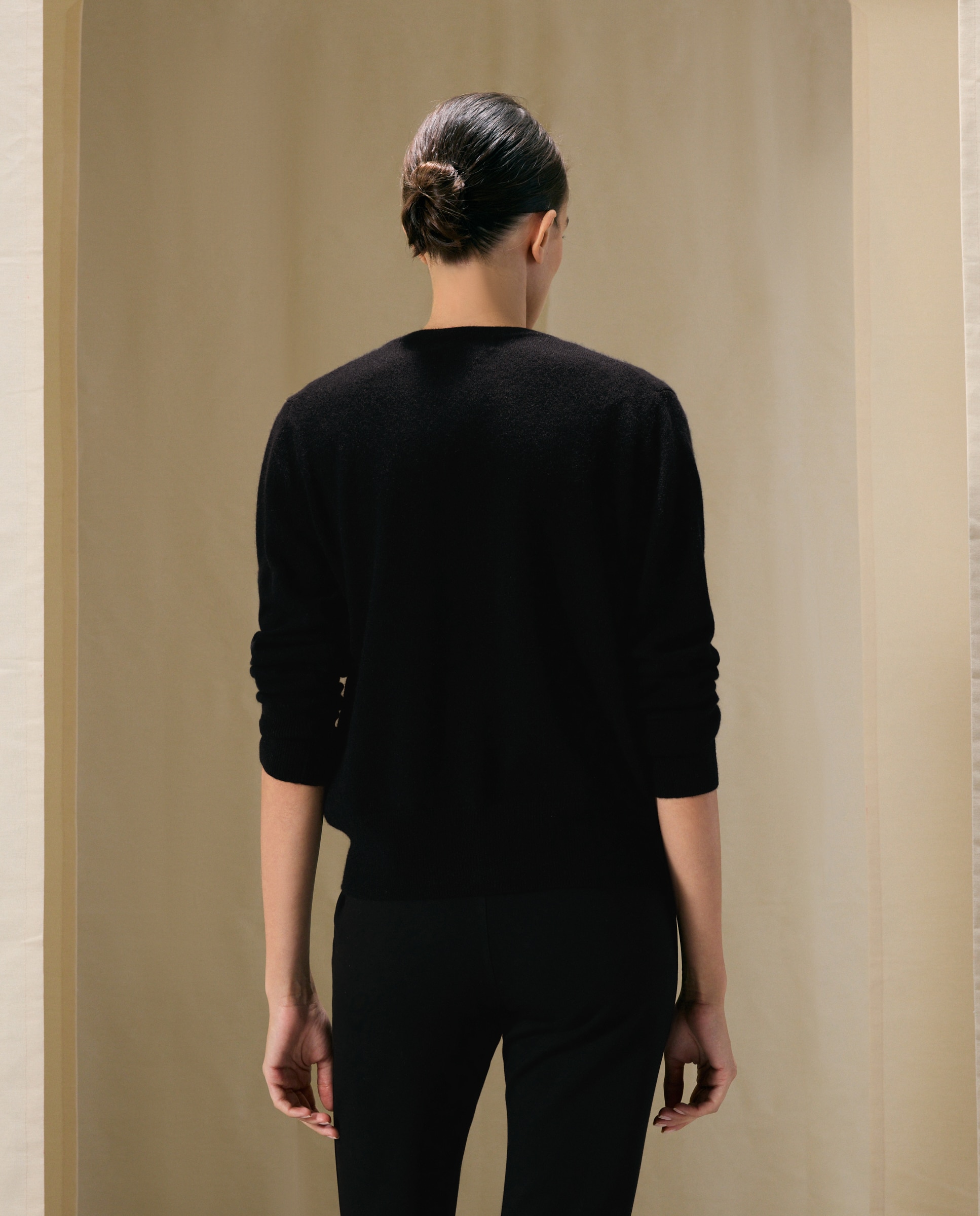 Chaqueta de mujer en cashmere con cuello caja - Woman El Corte Inglés - Negro Negro-3