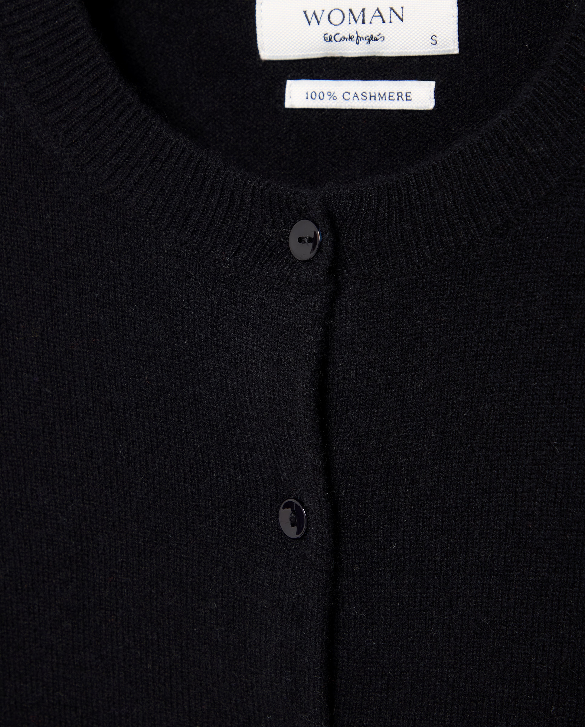 Chaqueta de mujer en cashmere con cuello caja - Woman El Corte Inglés - Negro Negro-5
