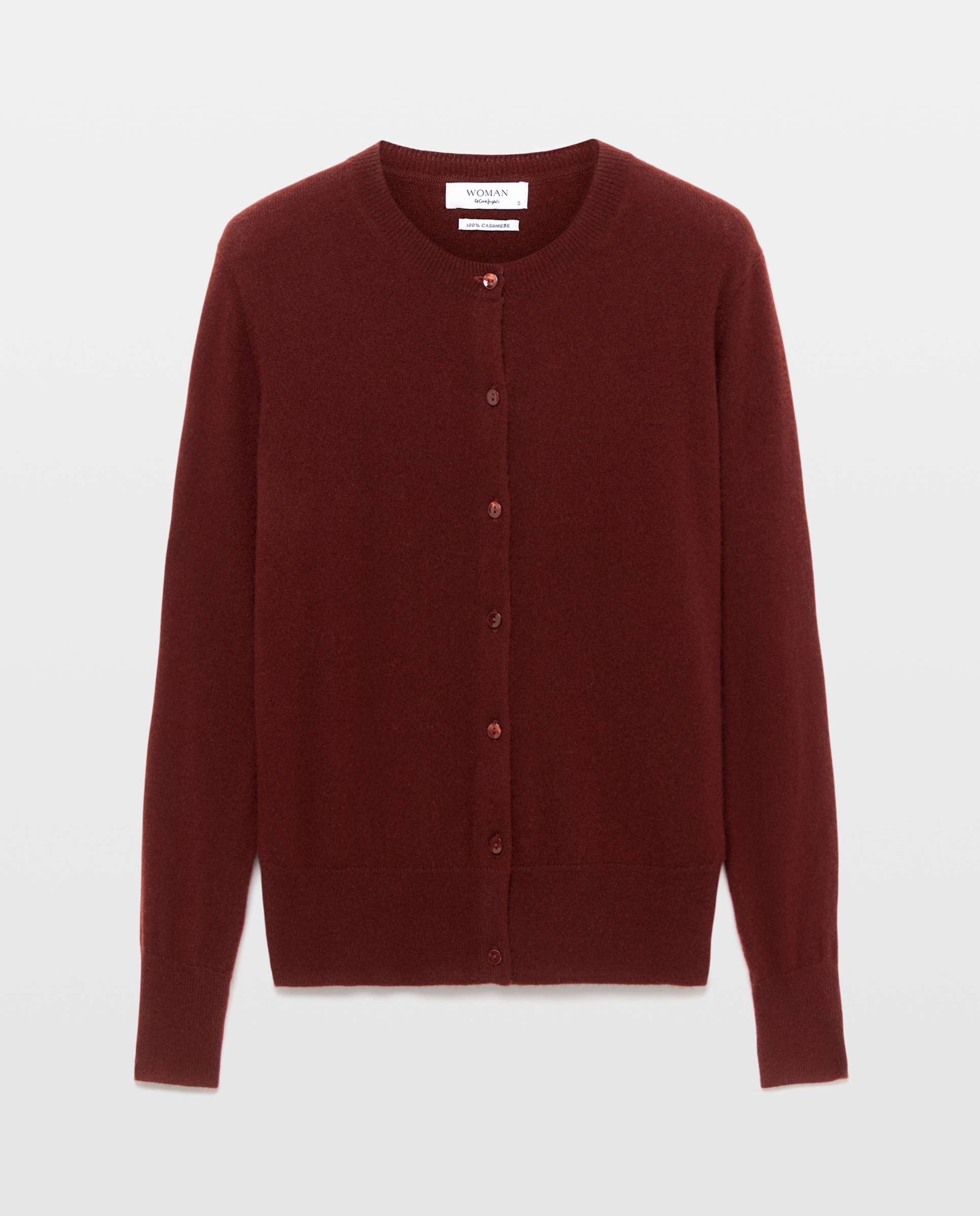 Chaqueta de mujer en cashmere con cuello caja - Woman El Corte Inglés - Burdeos Burdeos-4