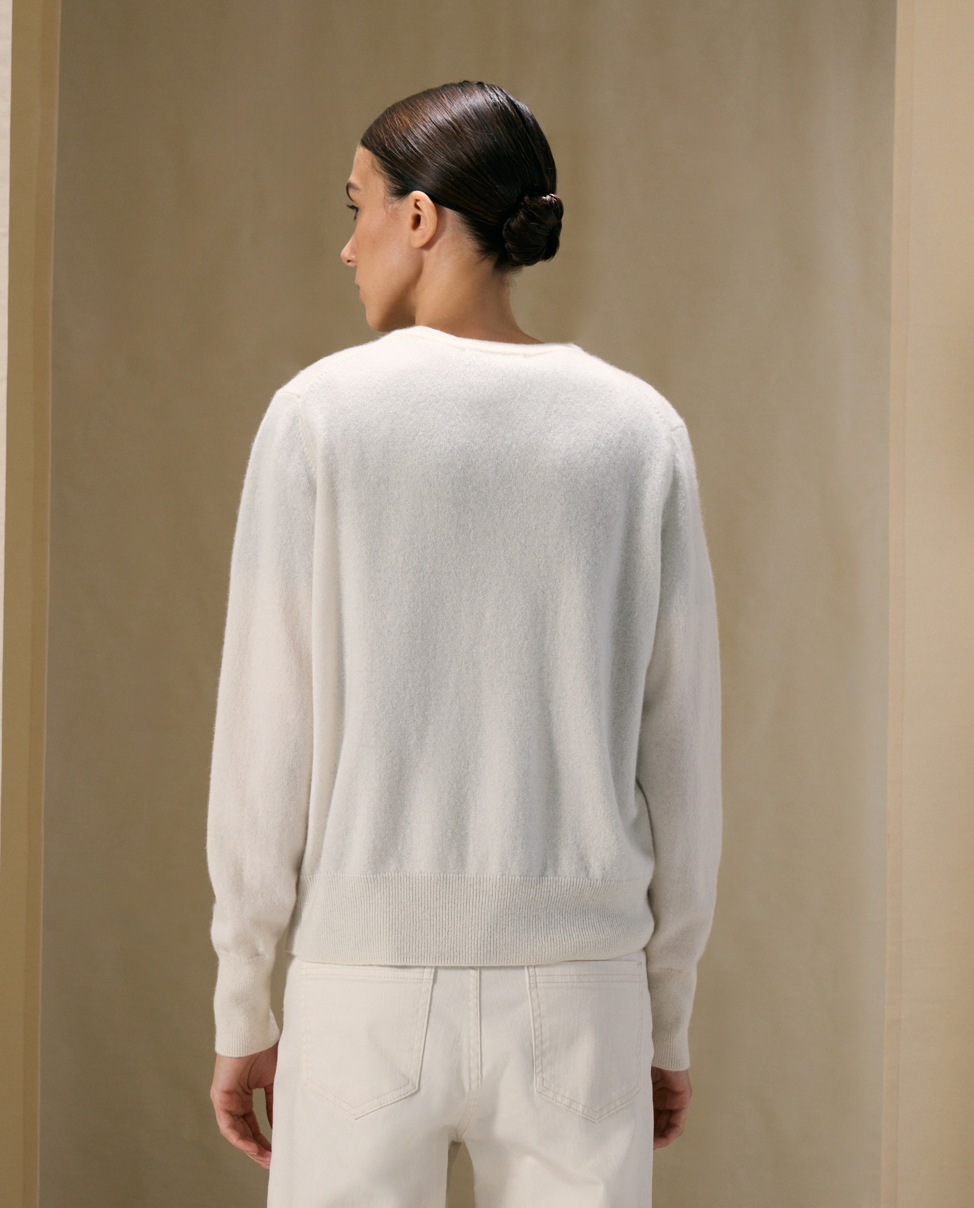 Chaqueta de mujer en cashmere con cuello caja - Woman El Corte Inglés - 120 Crudo 120 Crudo-3