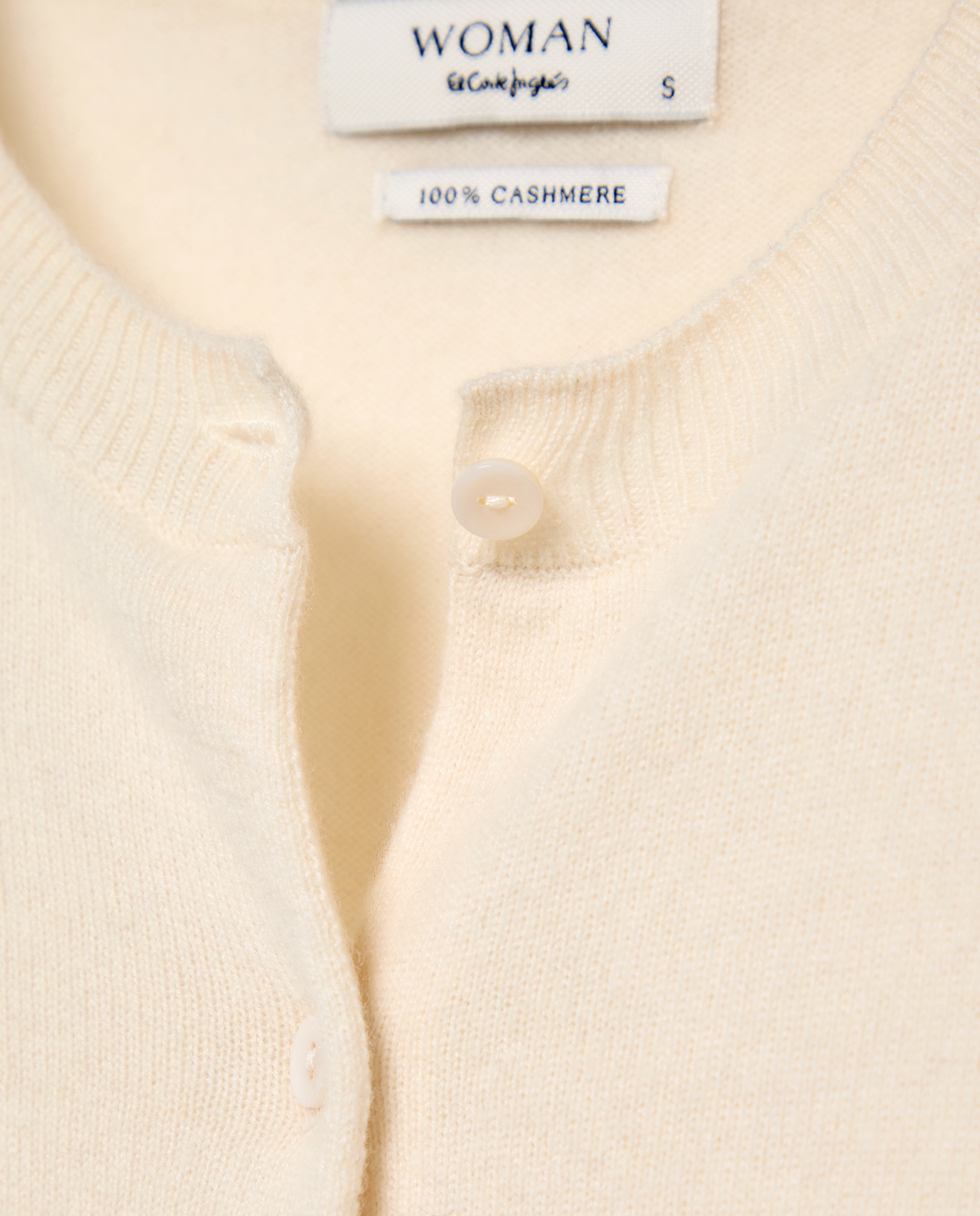Chaqueta de mujer en cashmere con cuello caja - Woman El Corte Inglés - 120 Crudo 120 Crudo-5