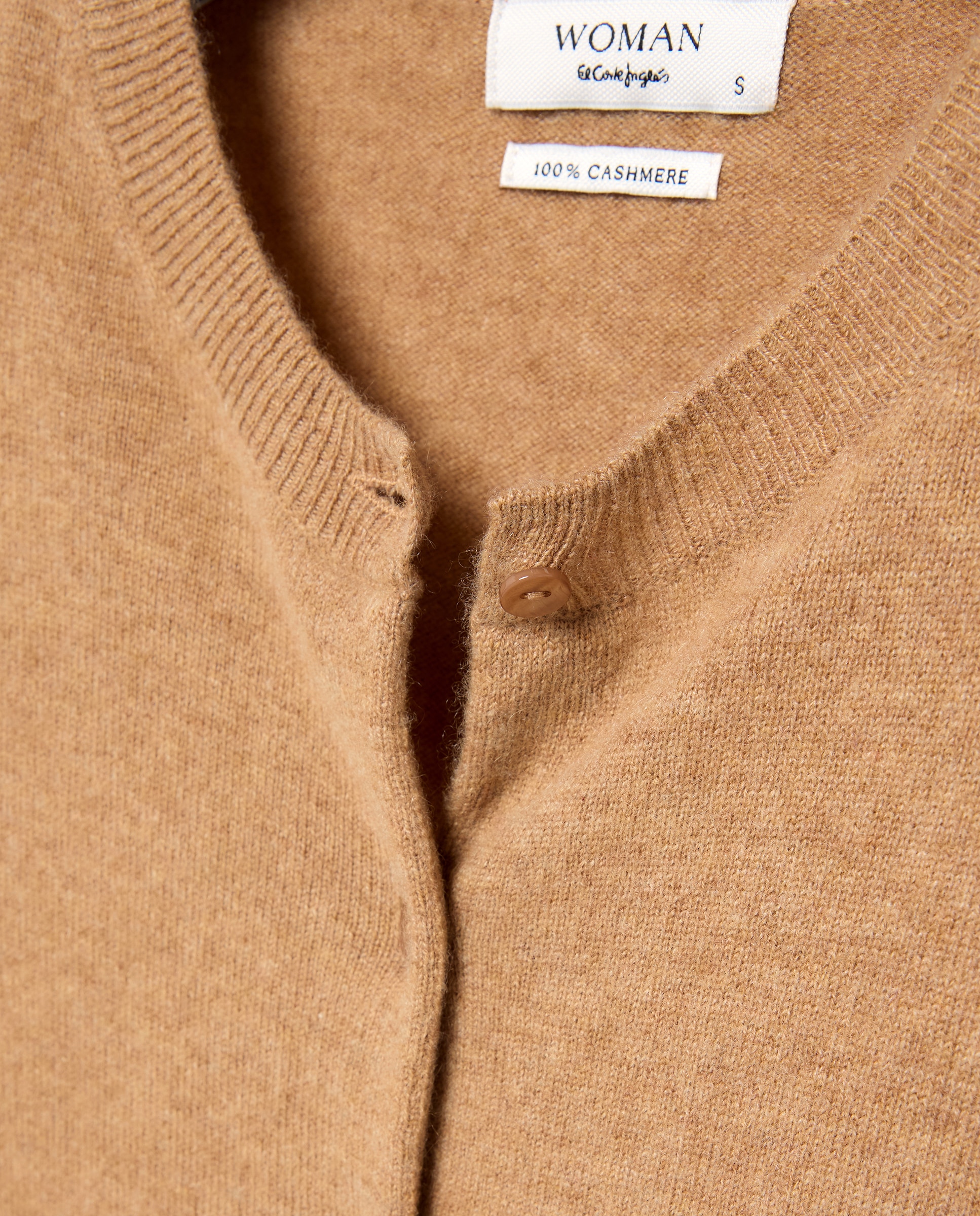 Chaqueta de mujer en cashmere con cuello caja - Woman El Corte Inglés - 730 Camel 730 Camel-5