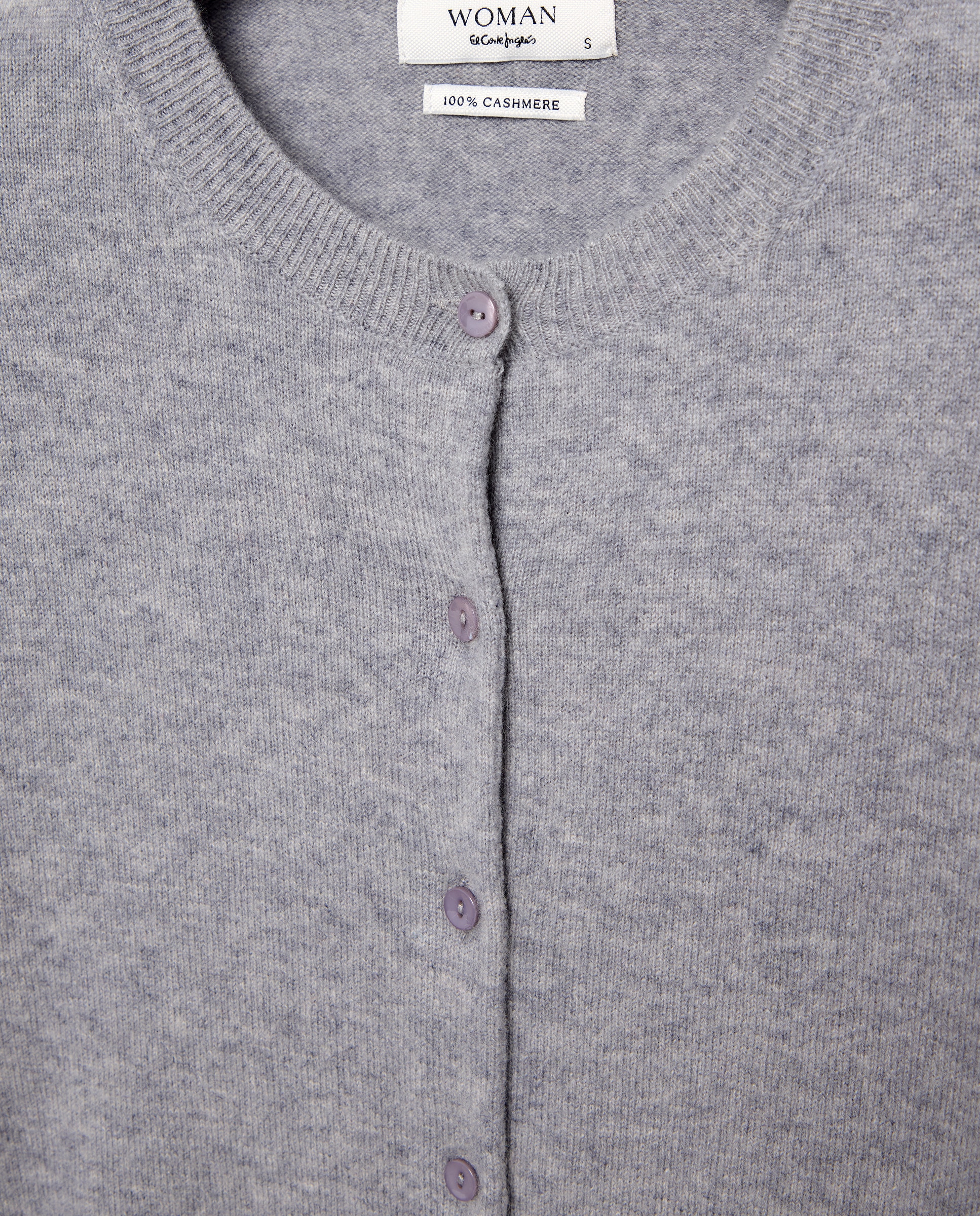 Chaqueta de mujer en cashmere con cuello caja - Woman El Corte Inglés - 820 Gris medio 820 Gris medio-5