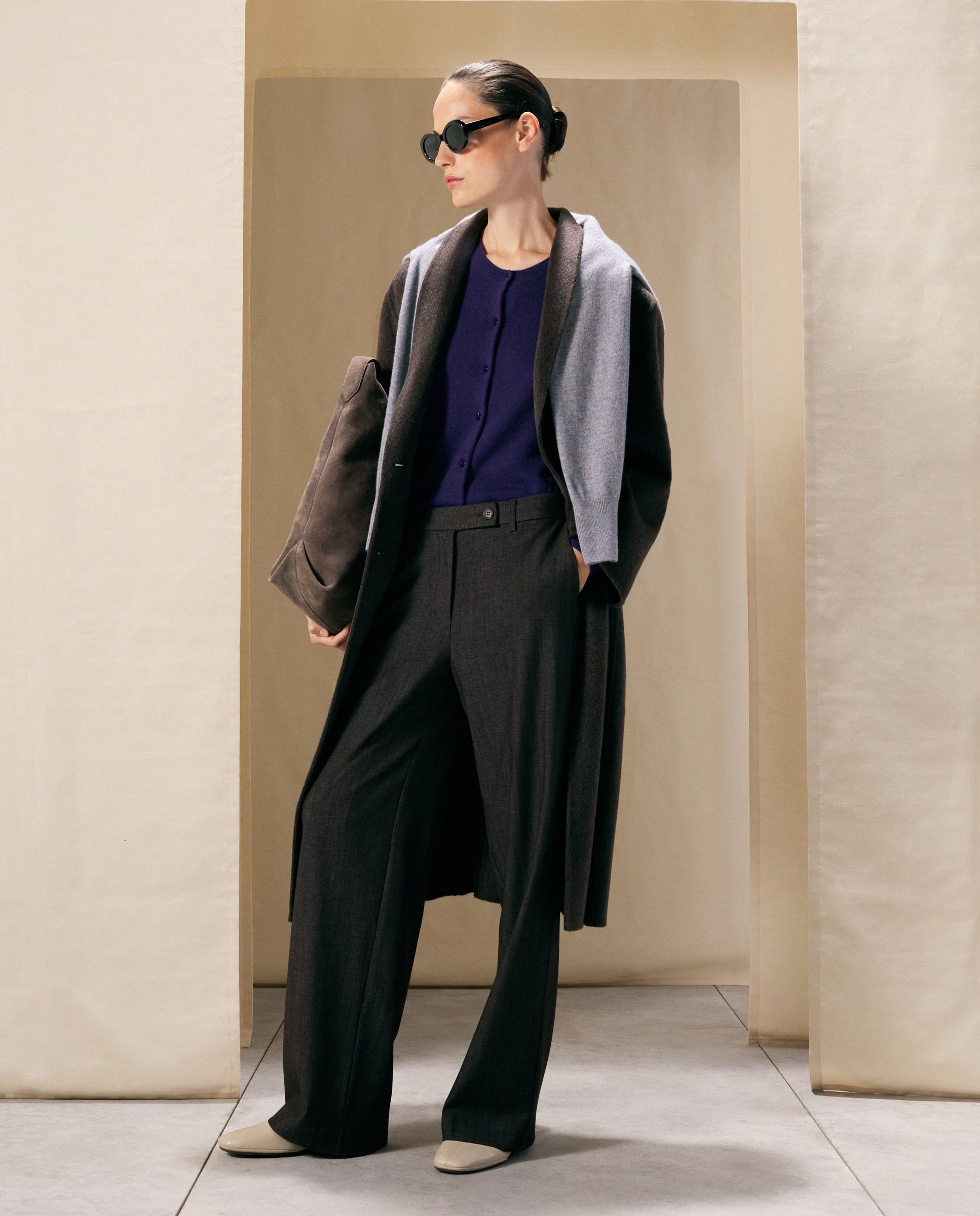 Chaqueta de mujer en cashmere con cuello caja - Woman El Corte Inglés - Morado Morado-2