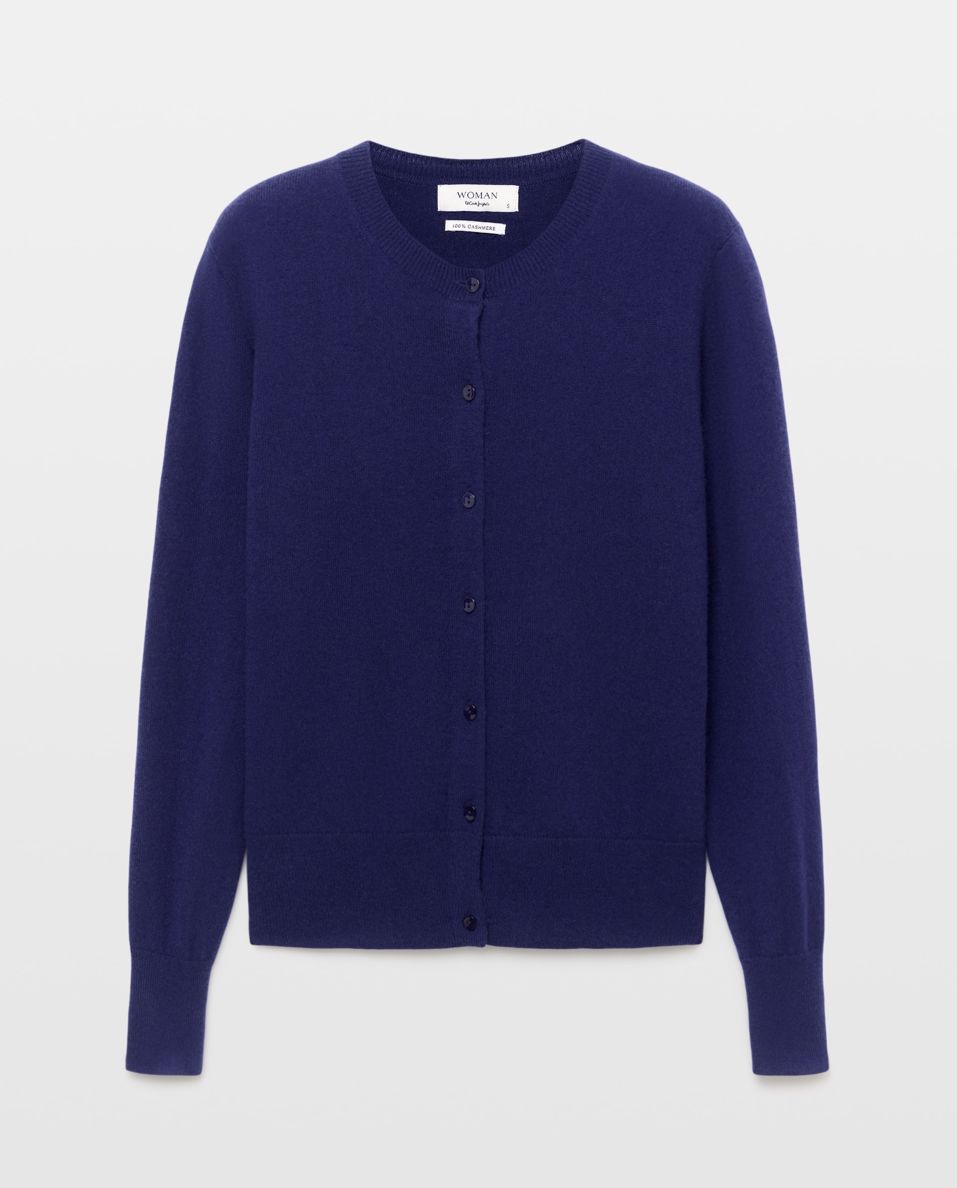 Chaqueta de mujer en cashmere con cuello caja - Woman El Corte Inglés - Azul marino Azul marino-4