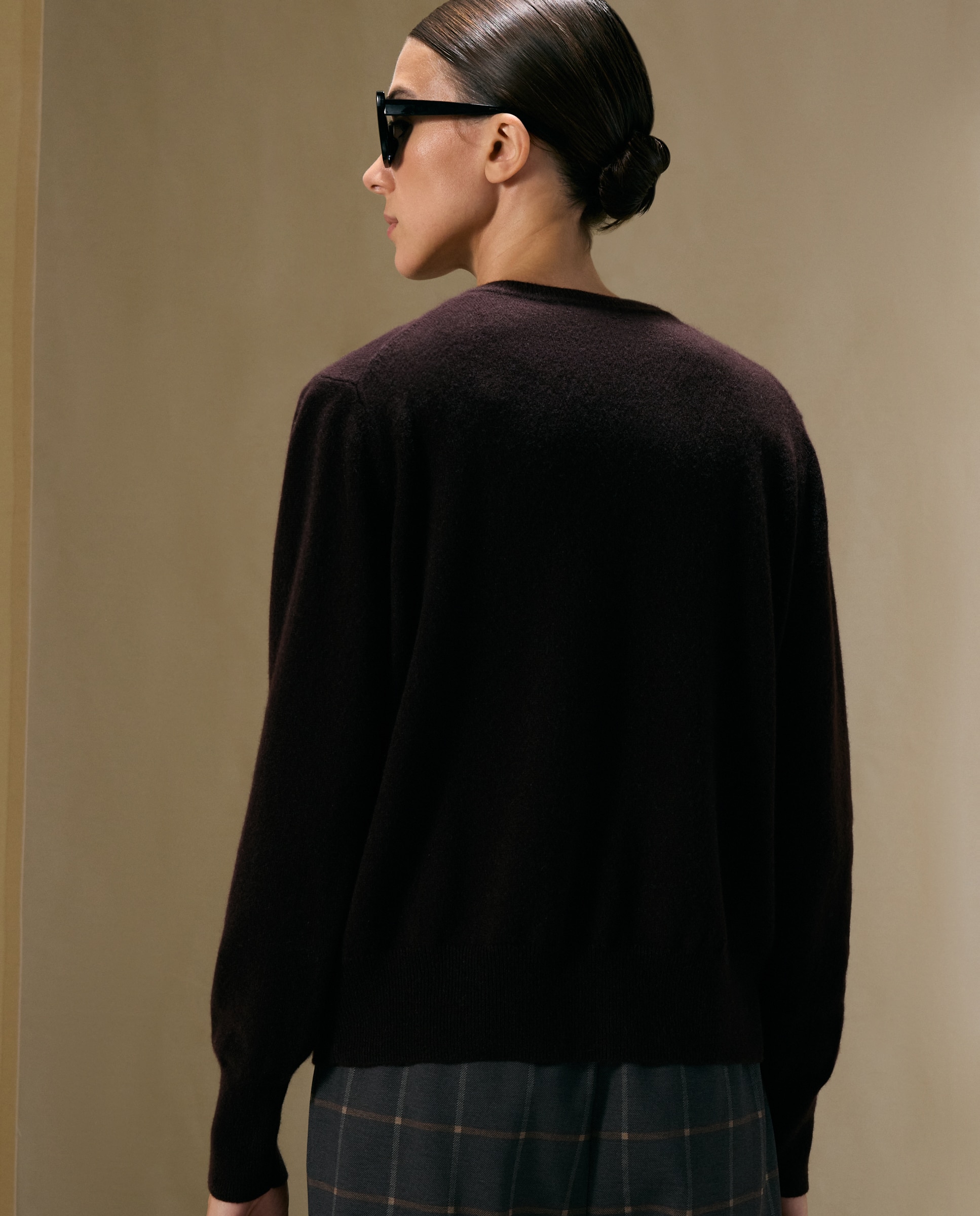 Chaqueta de mujer en cashmere con cuello caja - Woman El Corte Inglés - Marrón Marrón-3