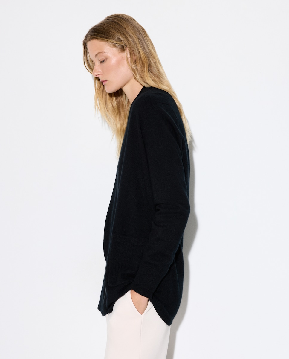 Casaco de Malha Relaxed 100% Caxemira Preto-2