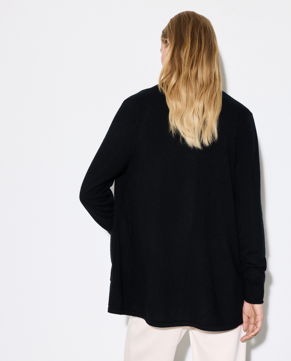 Casaco de Malha Relaxed 100% Caxemira Preto-3