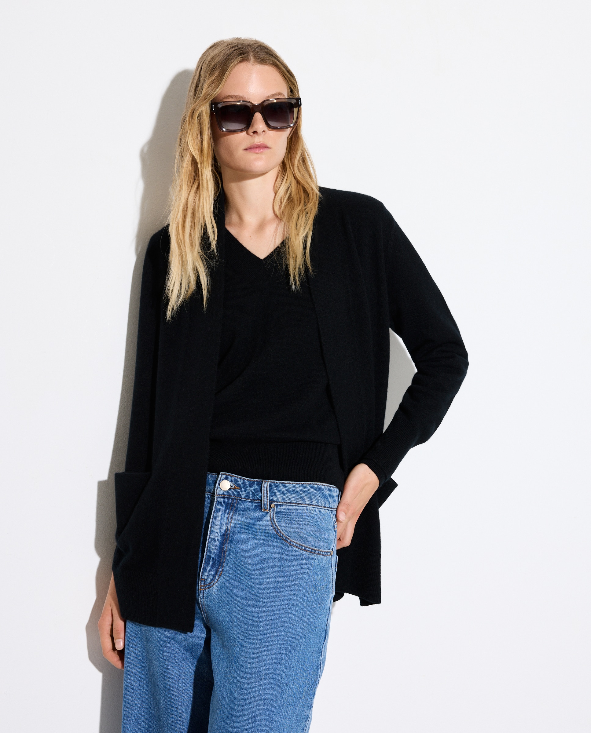 Casaco Relaxed 100% Caxemira Preto-1