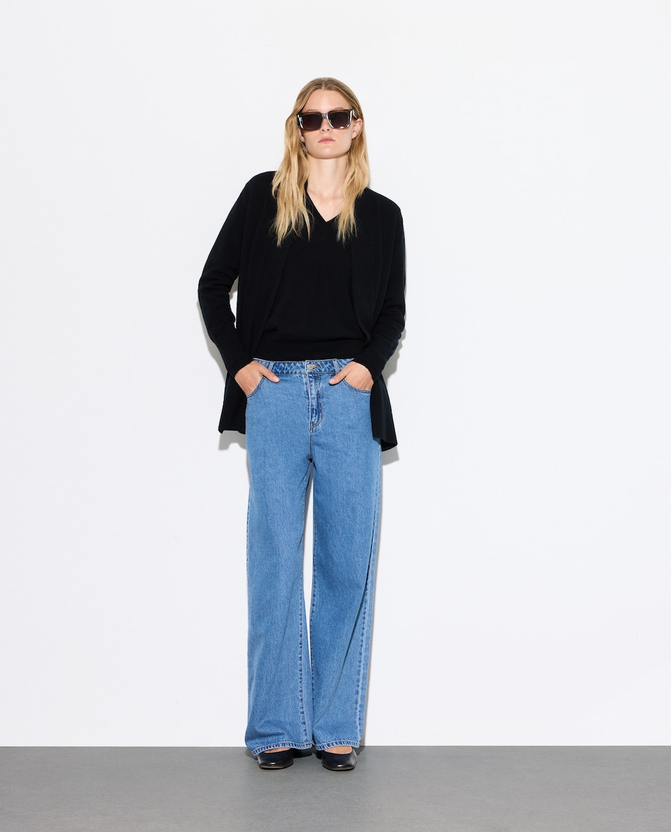 Casaco Relaxed 100% Caxemira Preto-2