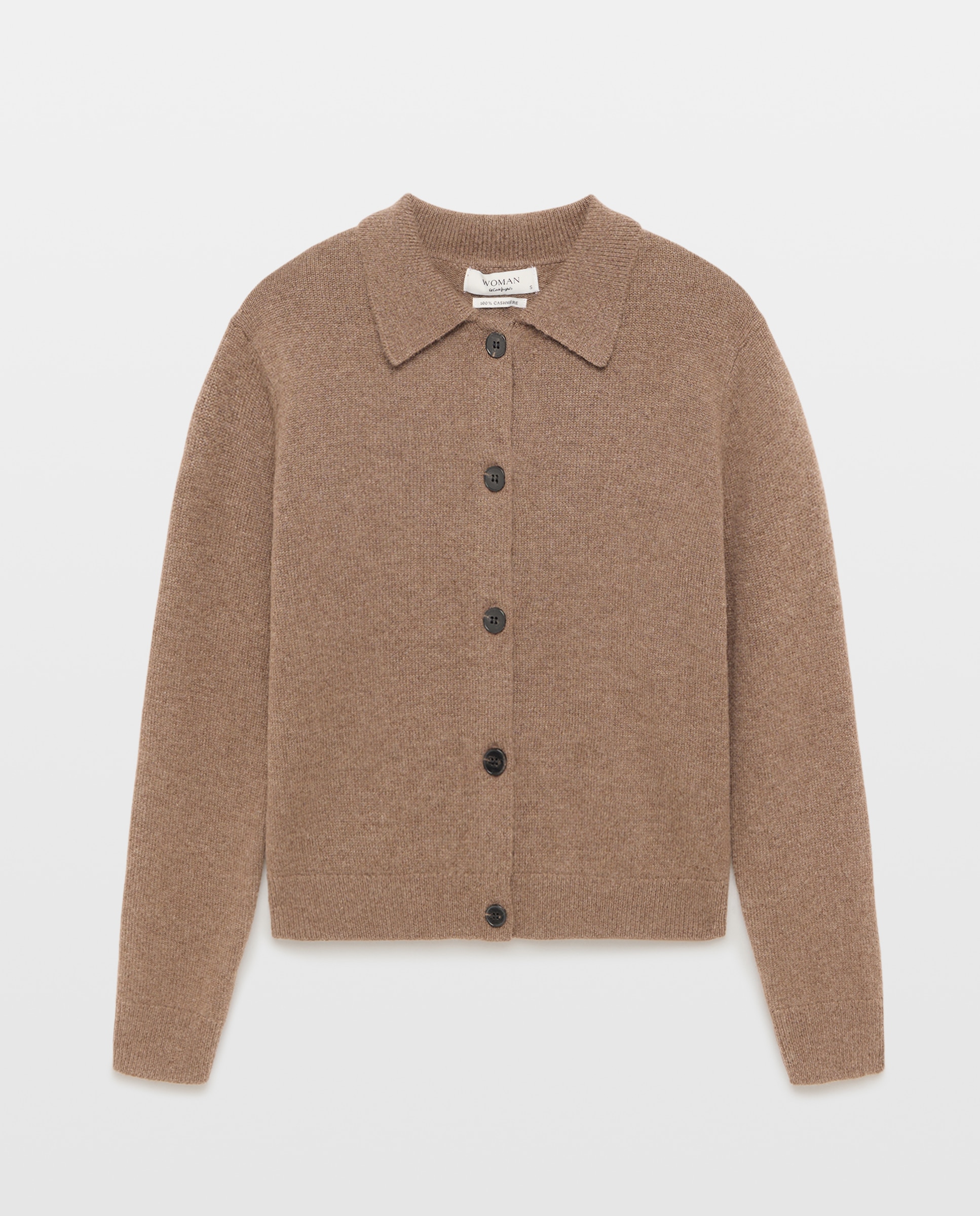Chaqueta polo de mujer en cashmere - Woman El Corte Inglés - Visón oscuro Visón oscuro-4