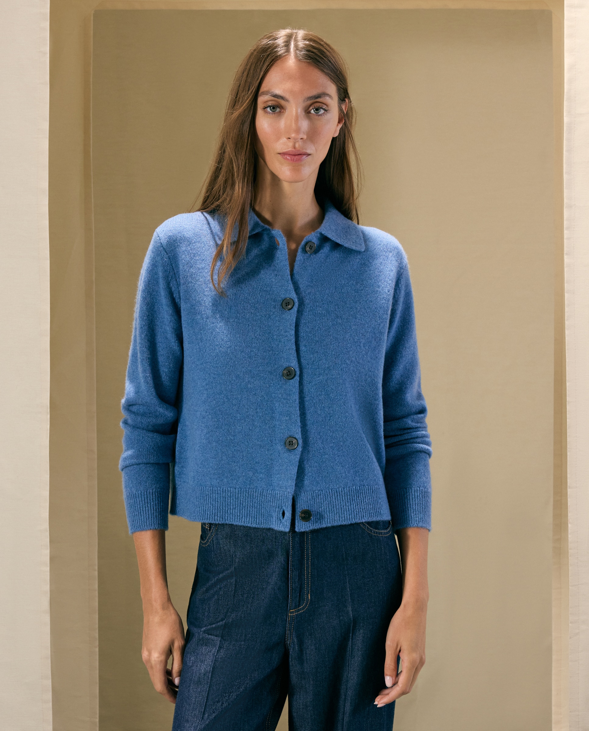 Chaqueta polo de mujer en cashmere - Woman El Corte Inglés - 410 Azul claro 410 Azul claro-1