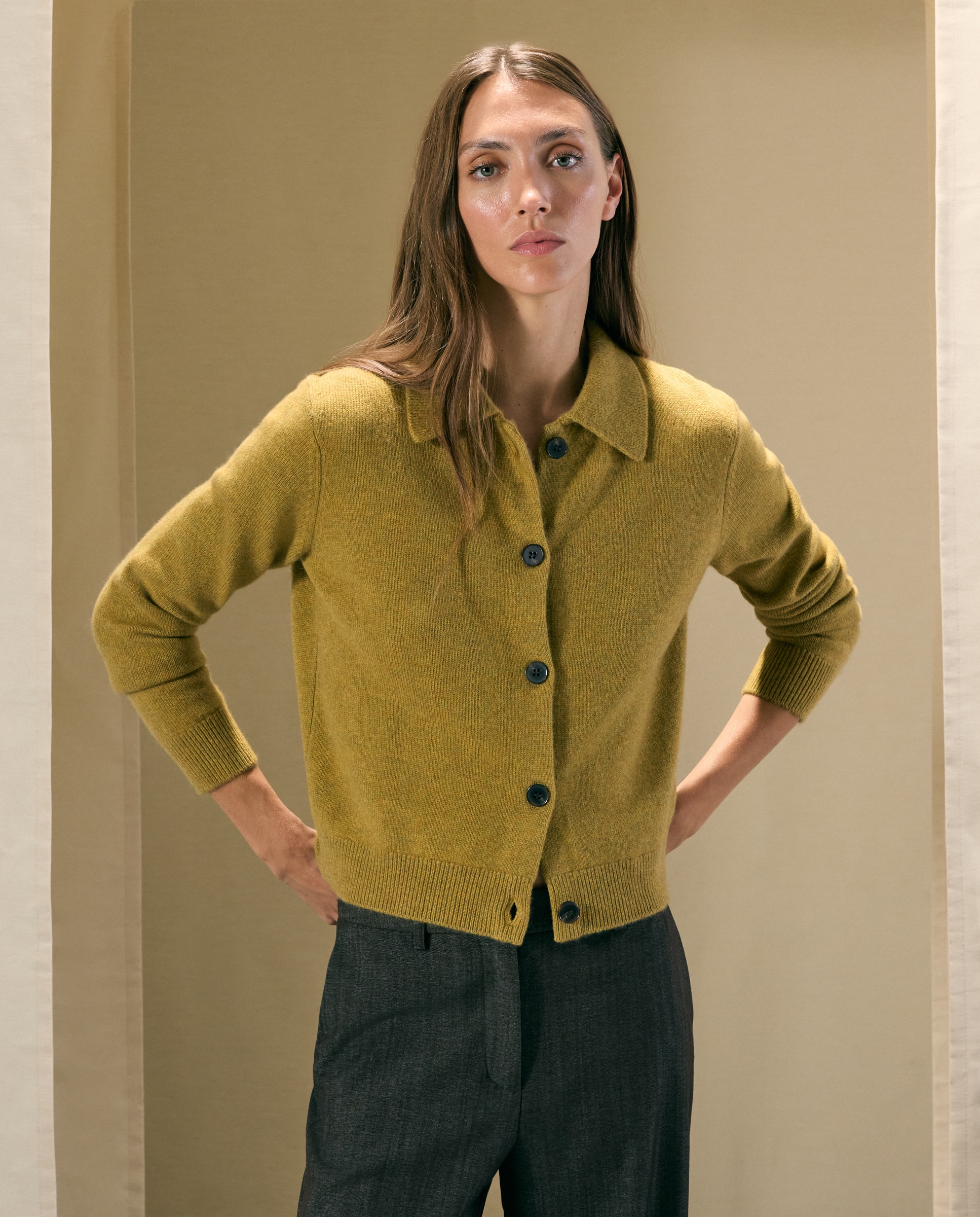 Chaqueta polo de mujer en cashmere - Woman El Corte Inglés - 370 Ocre 370 Ocre-2