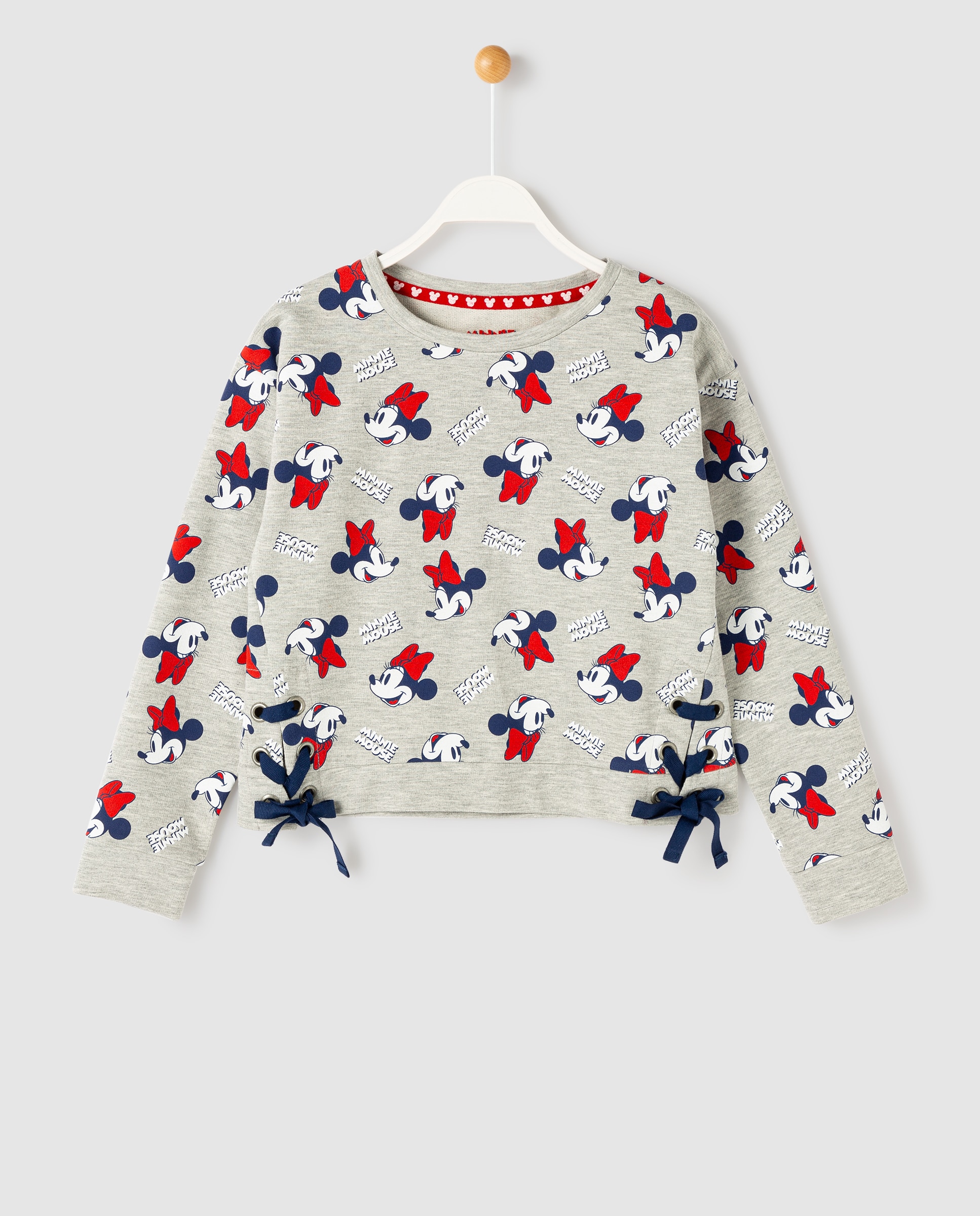 Disney - Sudadera de niña gris con Minnie Mouse.