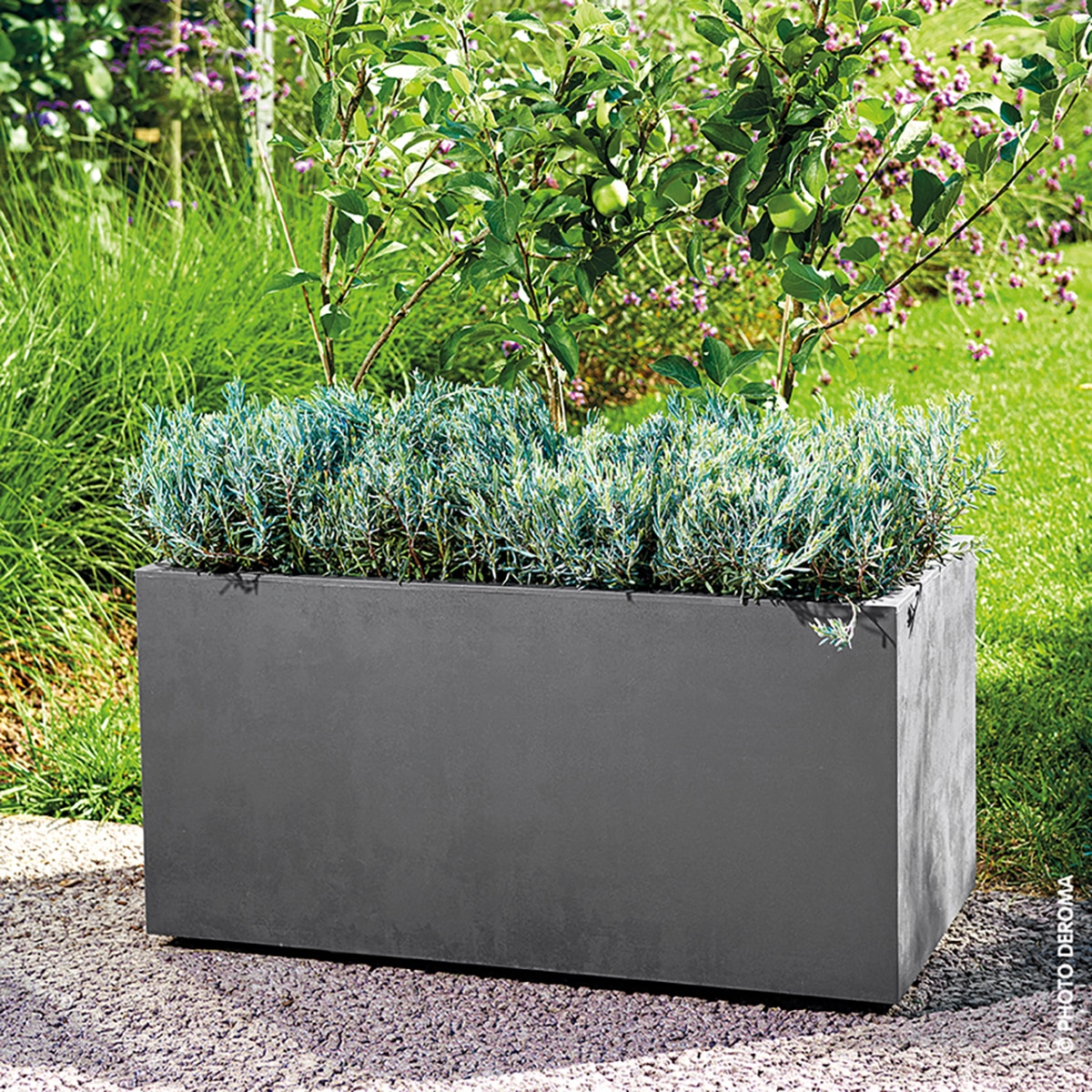 Jardinera Millennium R 79 cm. Antracita. Capacidad 72,6L. Deroma Antracita-2