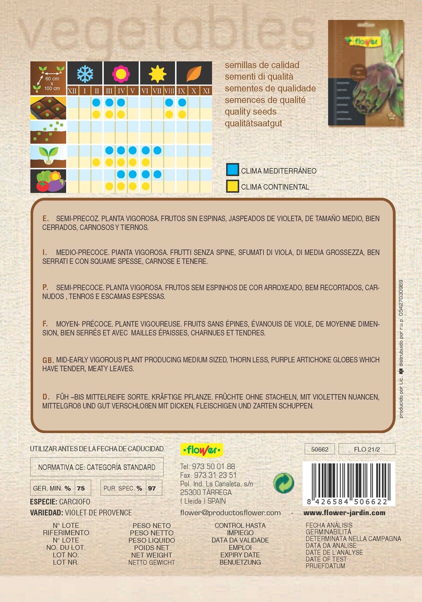 Sobre semillas alcachofa 2