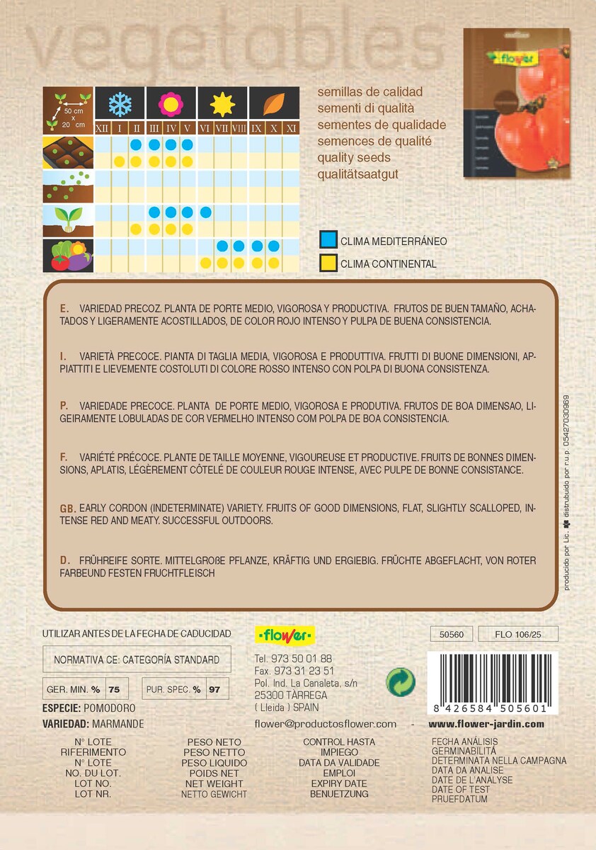 Sobre semillas tomate 2