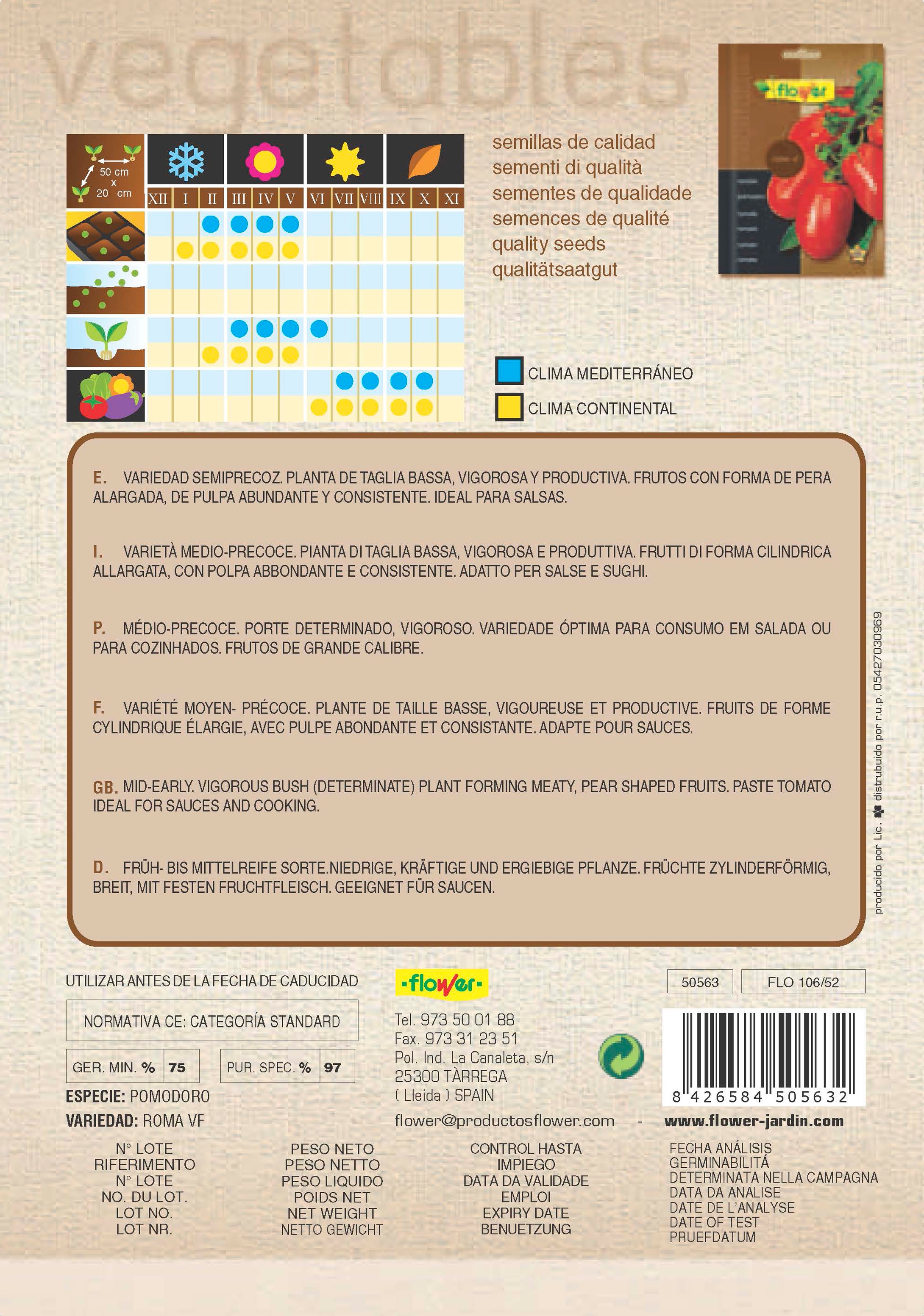 Sobre semillas tomate 2