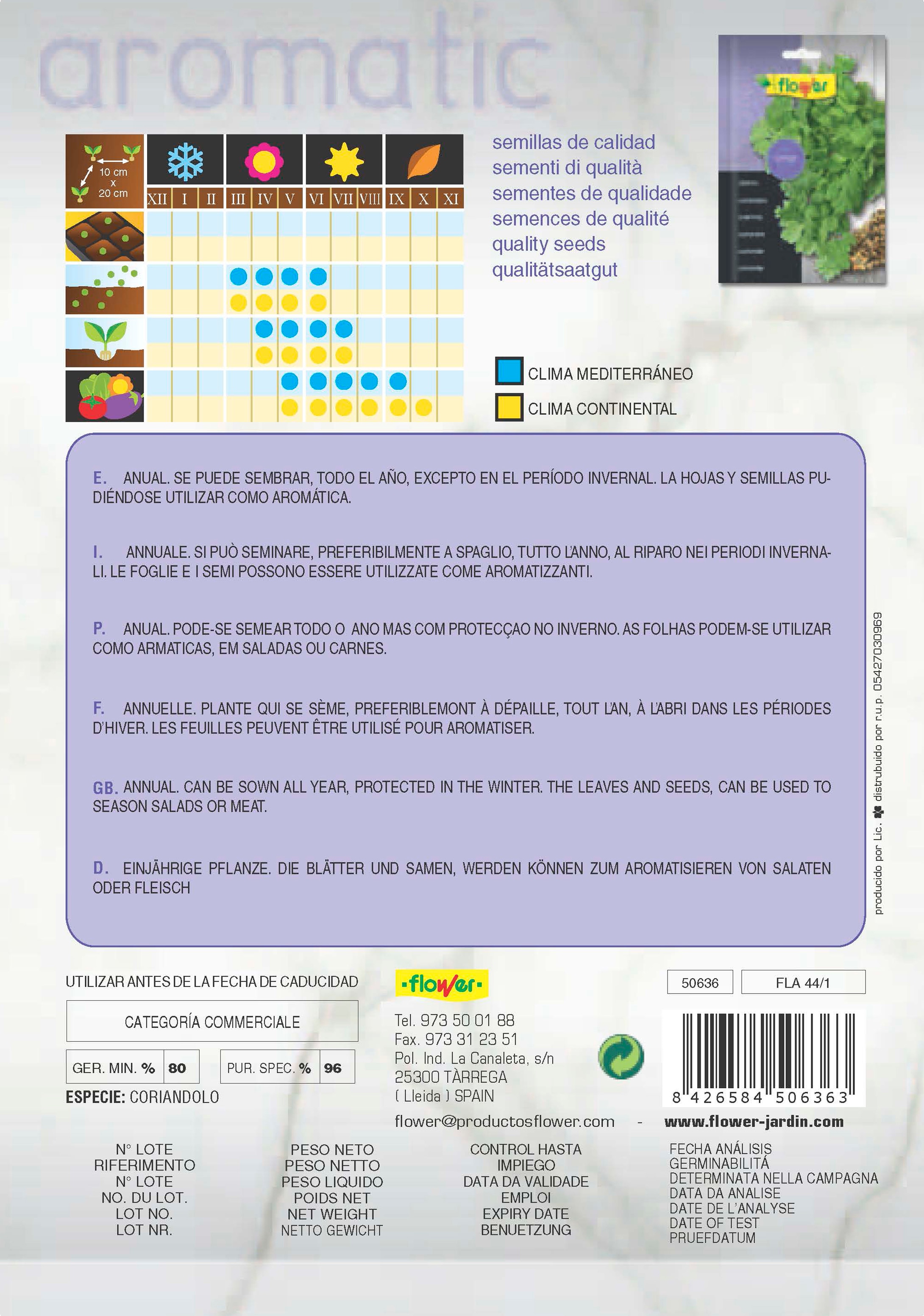 Sobre semillas cilantro 2