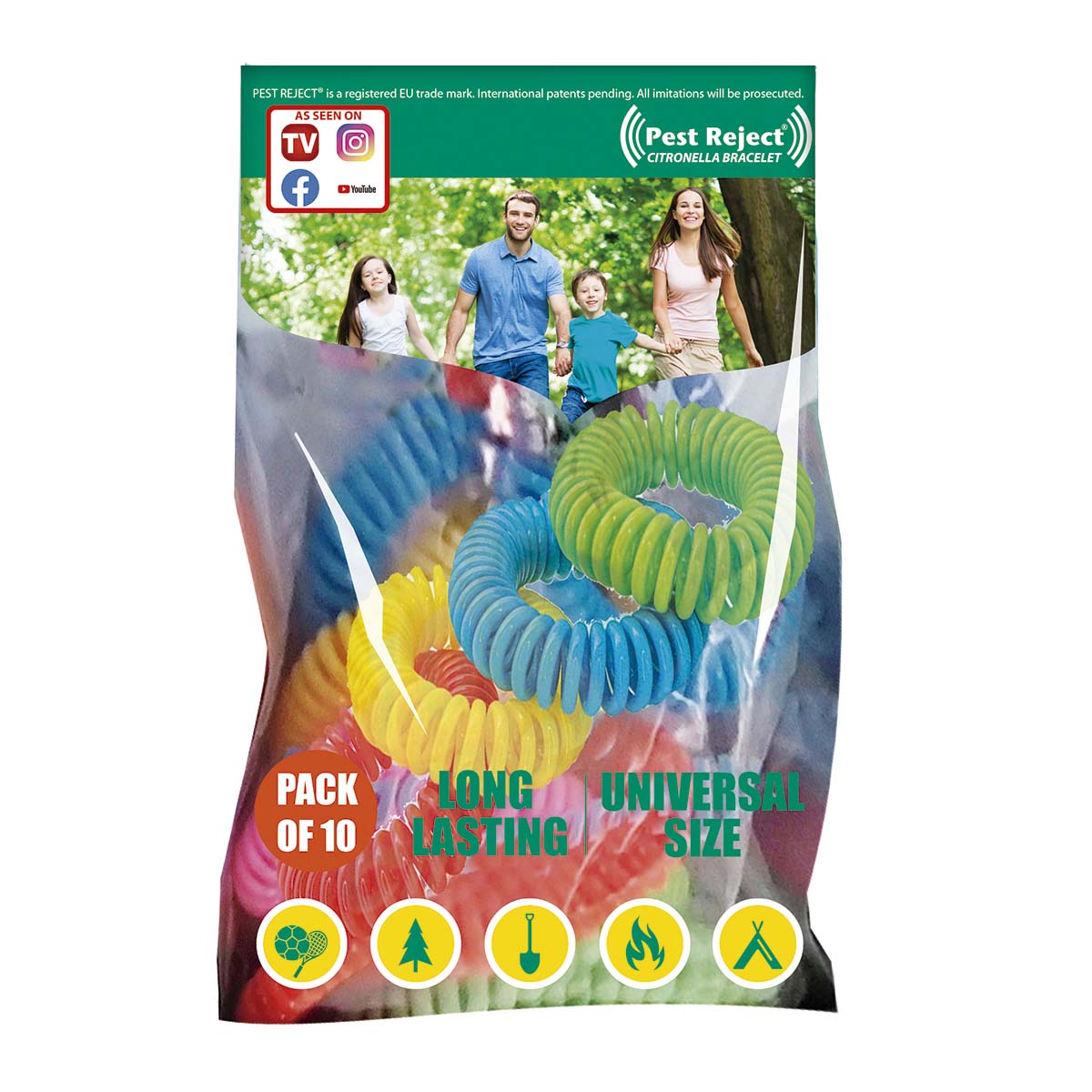 Pack 10 unidades pulseras citronela PEST REJECT Multicolor-2
